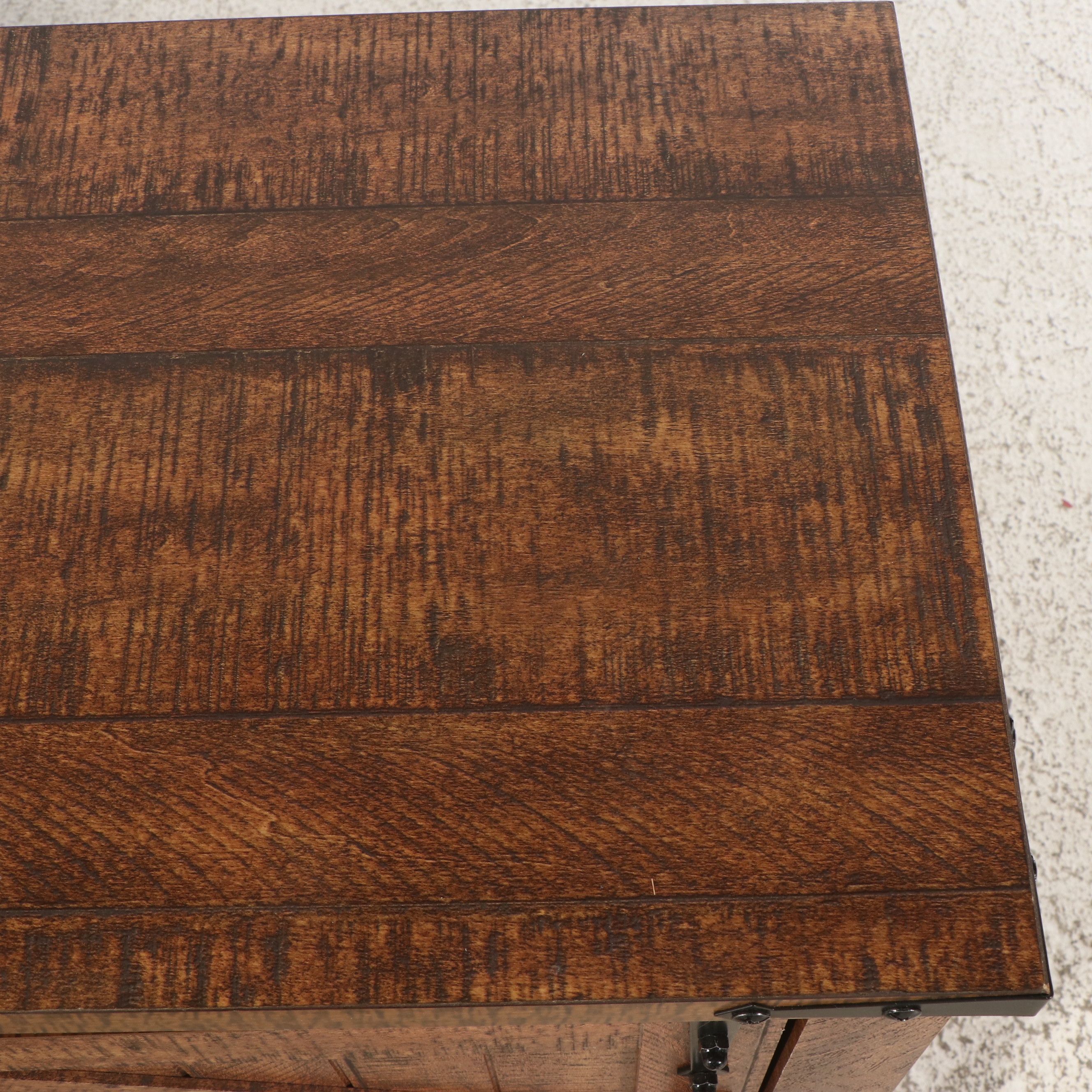 Farmhouse Style Barn Door TV Console Cabinet