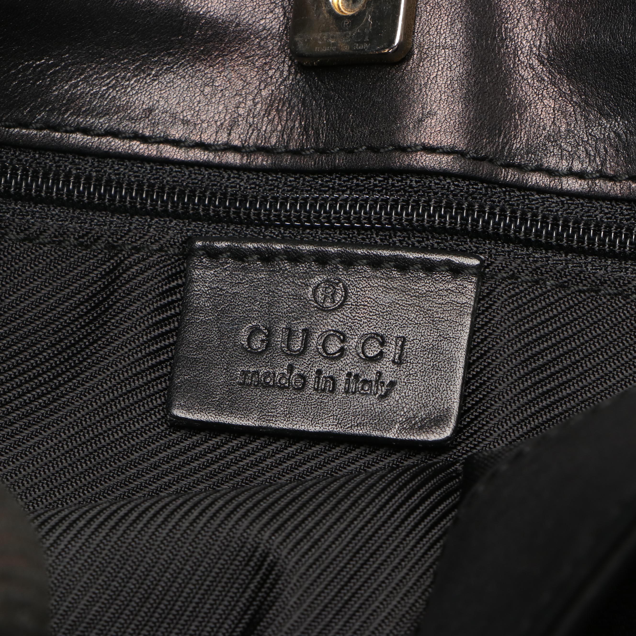 Gucci Black GG Canvas and Leather Shoulder Bag