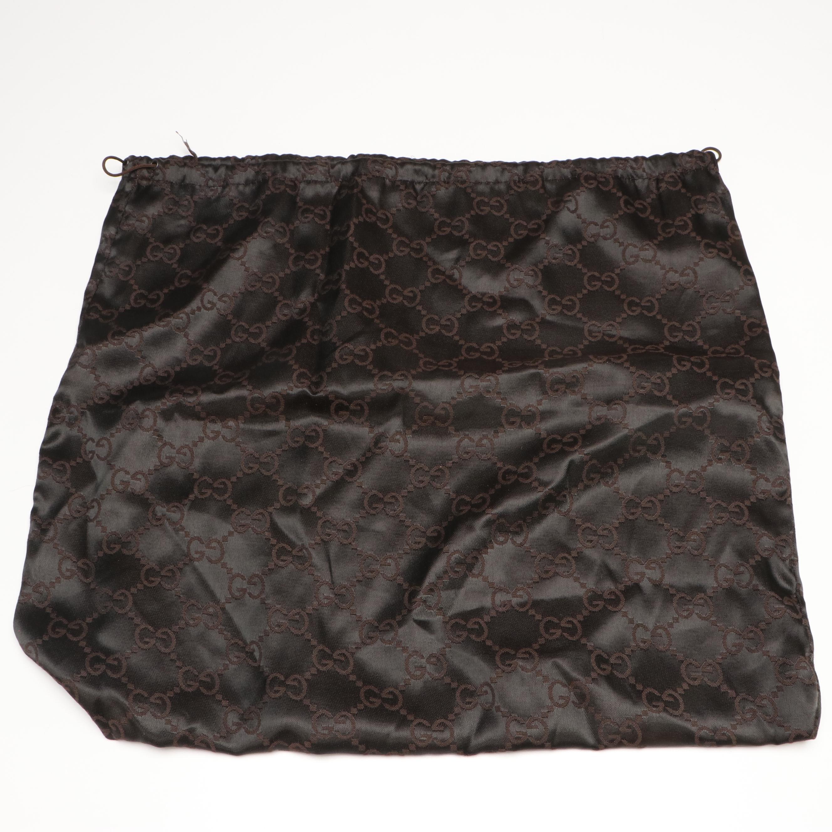 Gucci Black GG Canvas and Leather Shoulder Bag