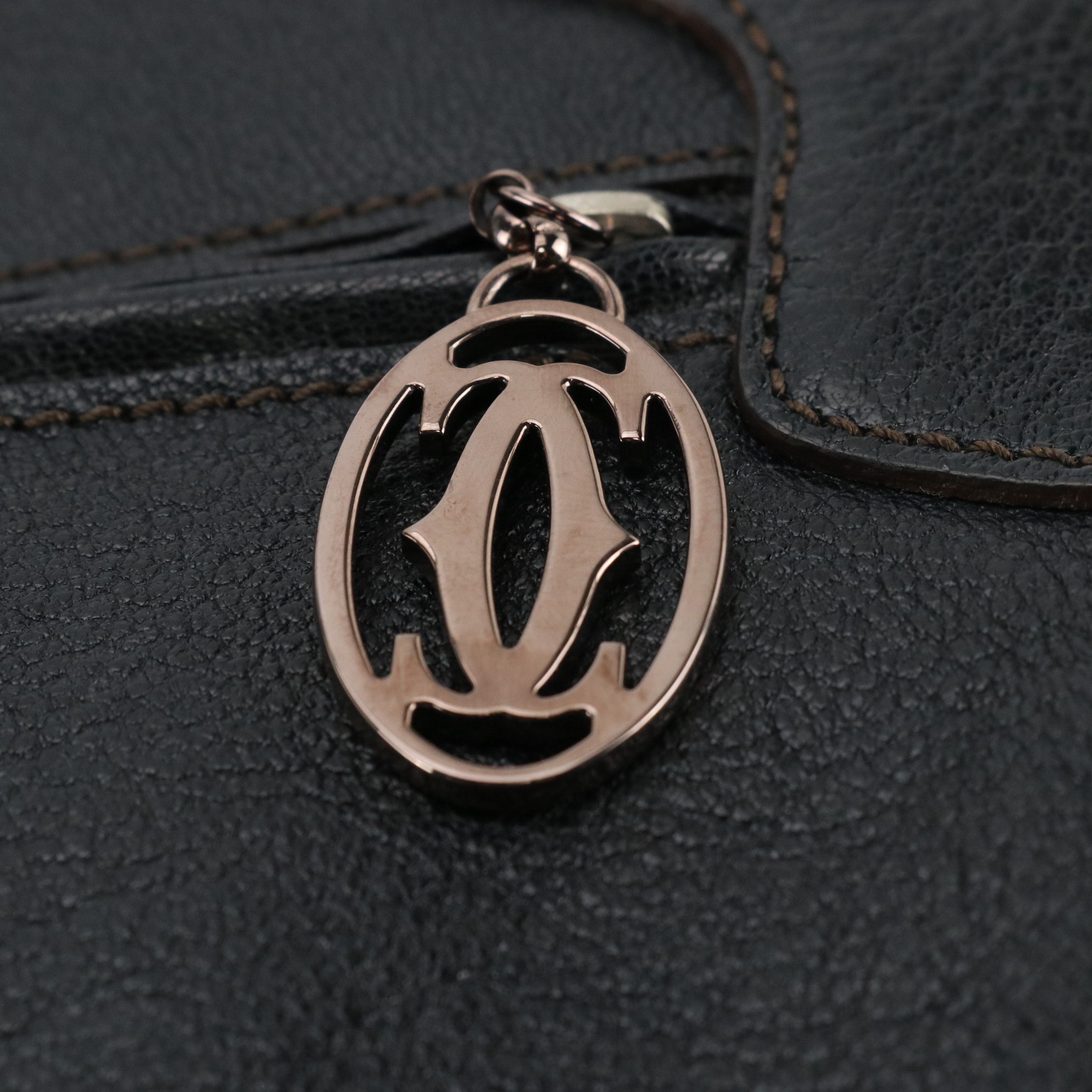 Cartier Marcello de Cartier Handbag in Black Grained Calfskin Leather