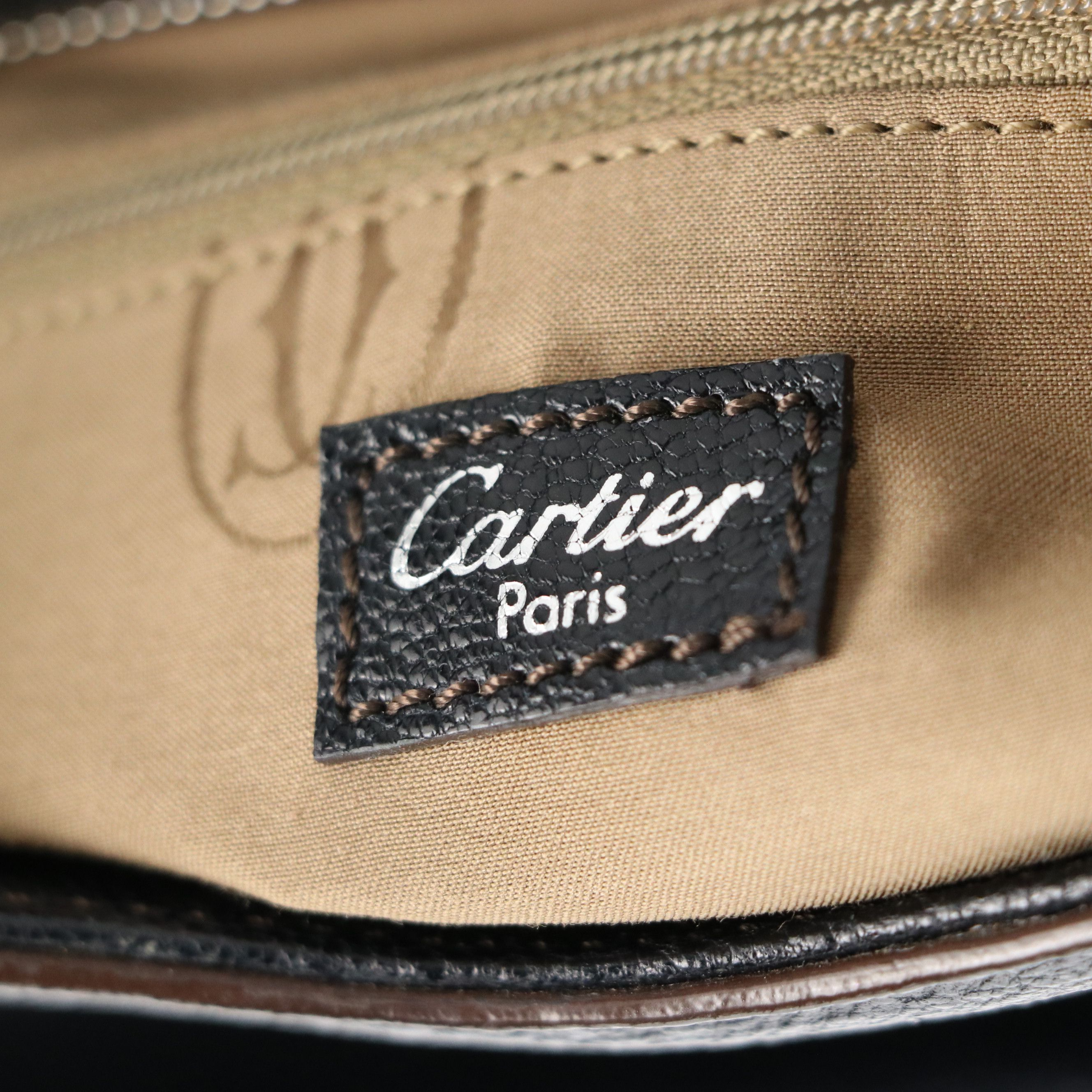 Cartier Marcello de Cartier Handbag in Black Grained Calfskin Leather