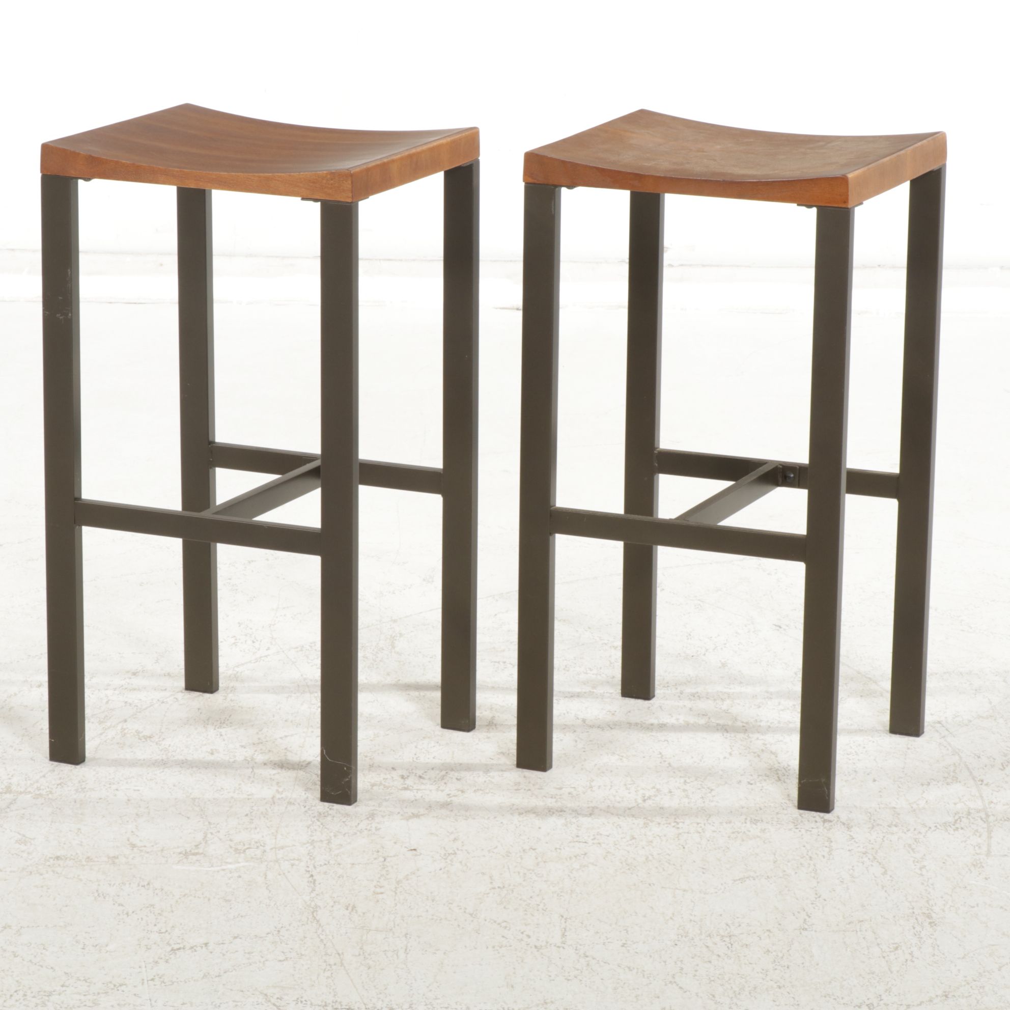 Pair of Coaster Metal Framed Barstools, 21st Century