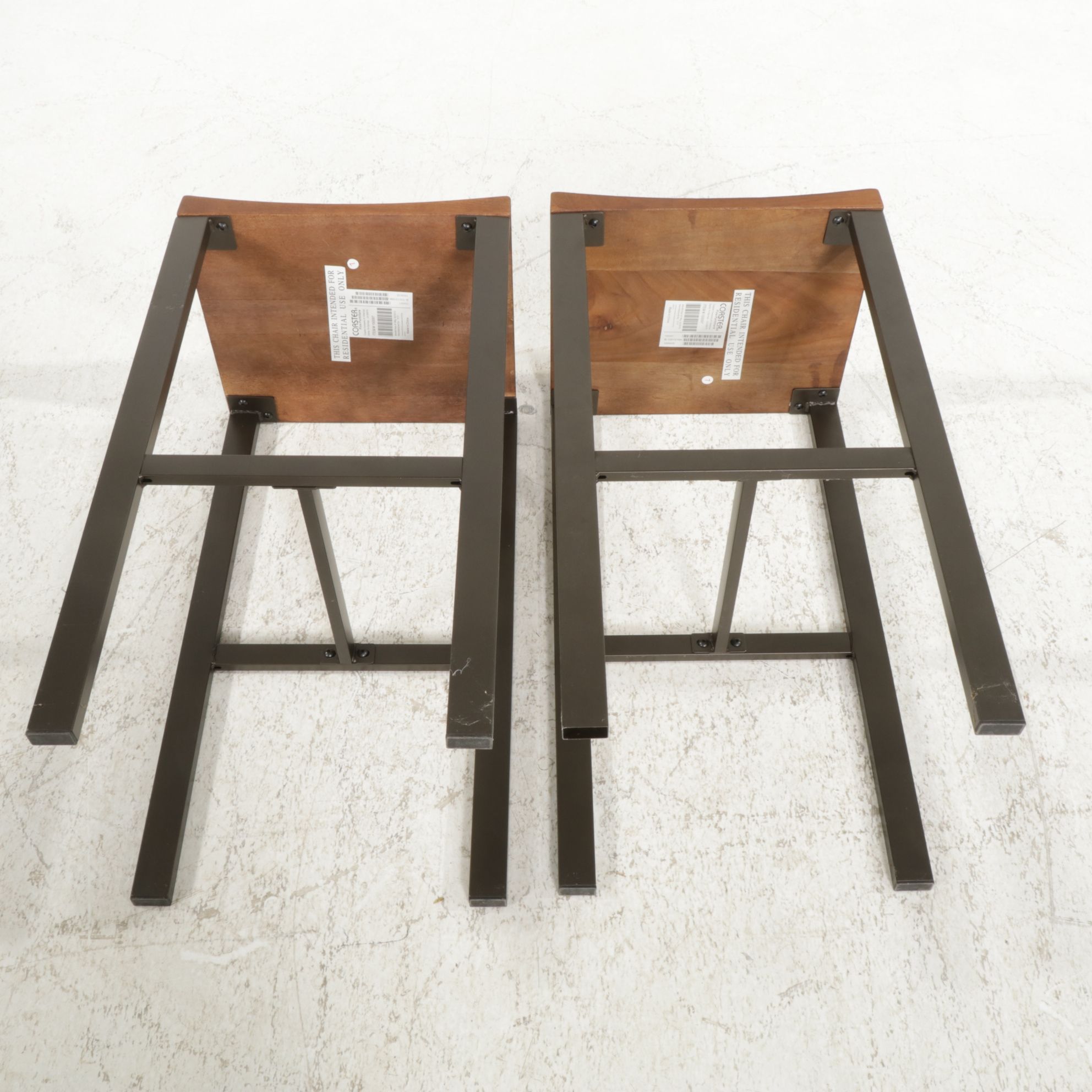 Pair of Coaster Metal Framed Barstools, 21st Century