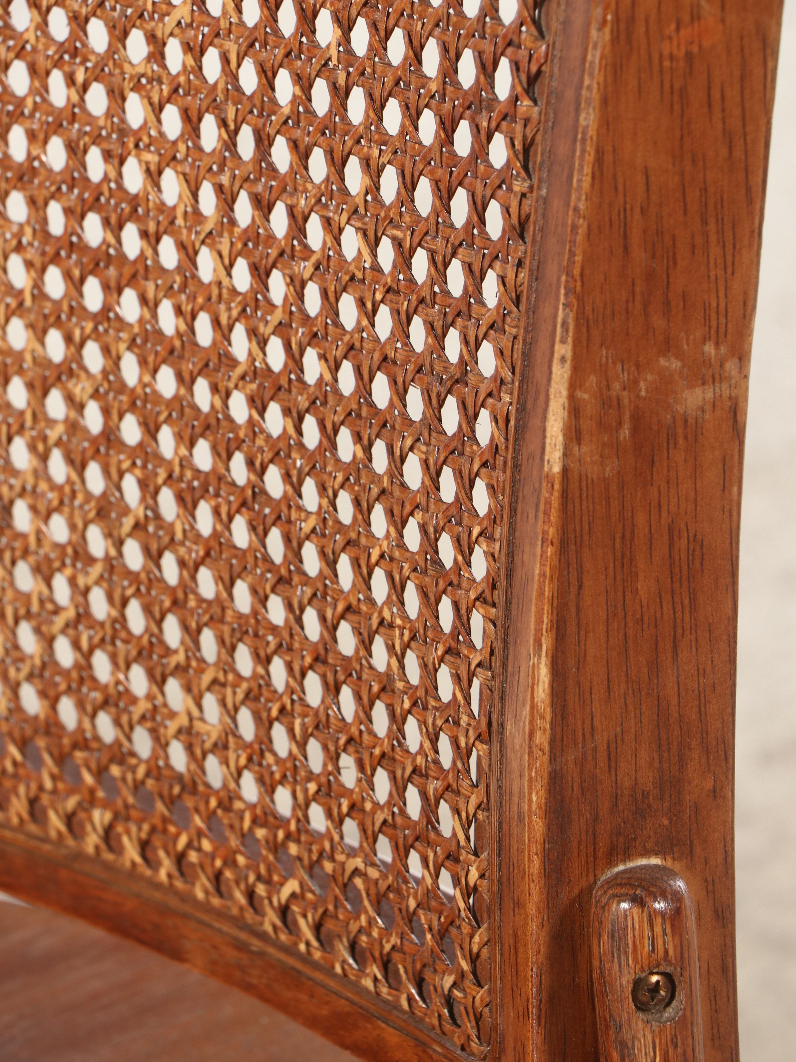 Edwardian Style Cane Back Rolling and Swivel Desk Chair