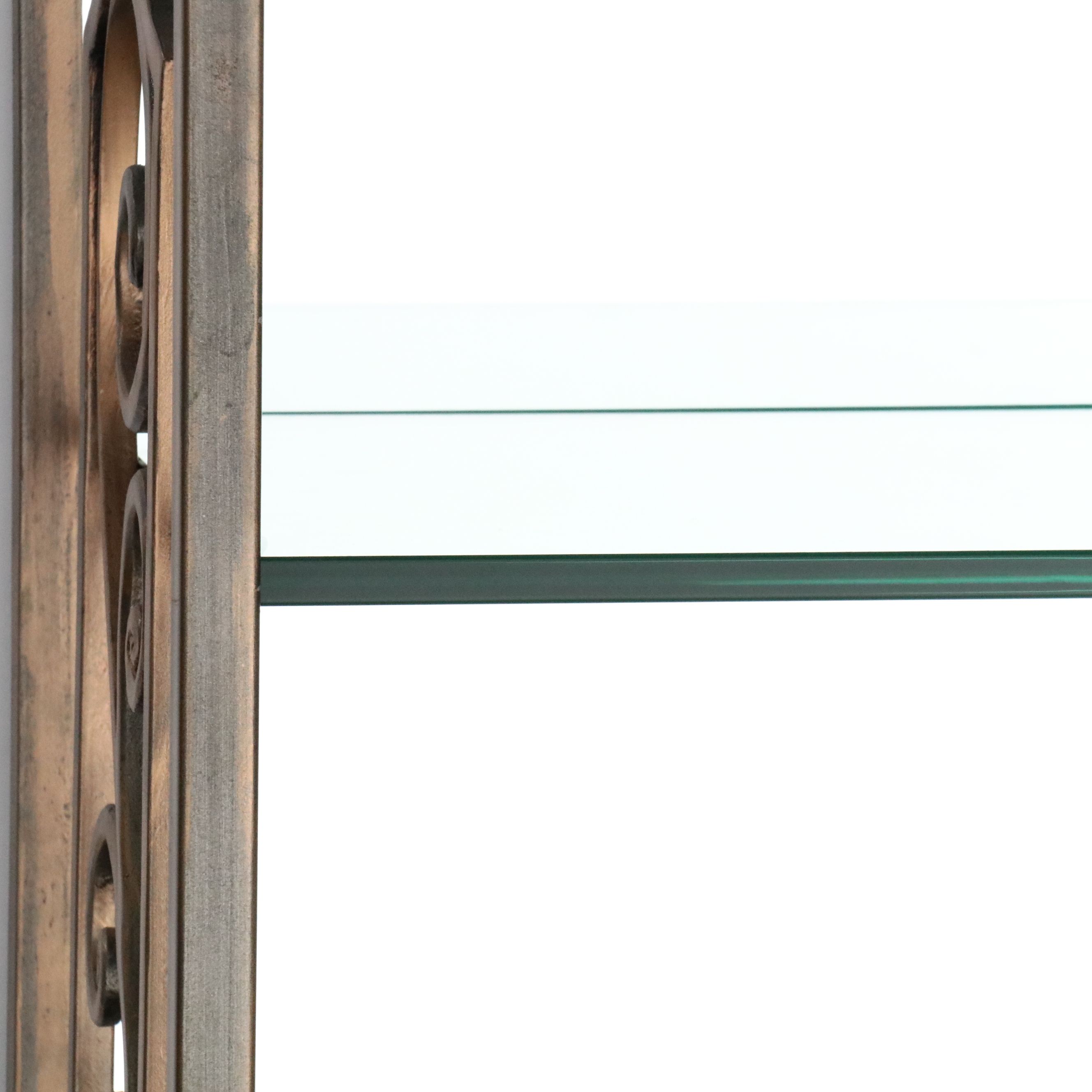 Artistica Patinated Wrought Metal and Glass Illuminated Étagère