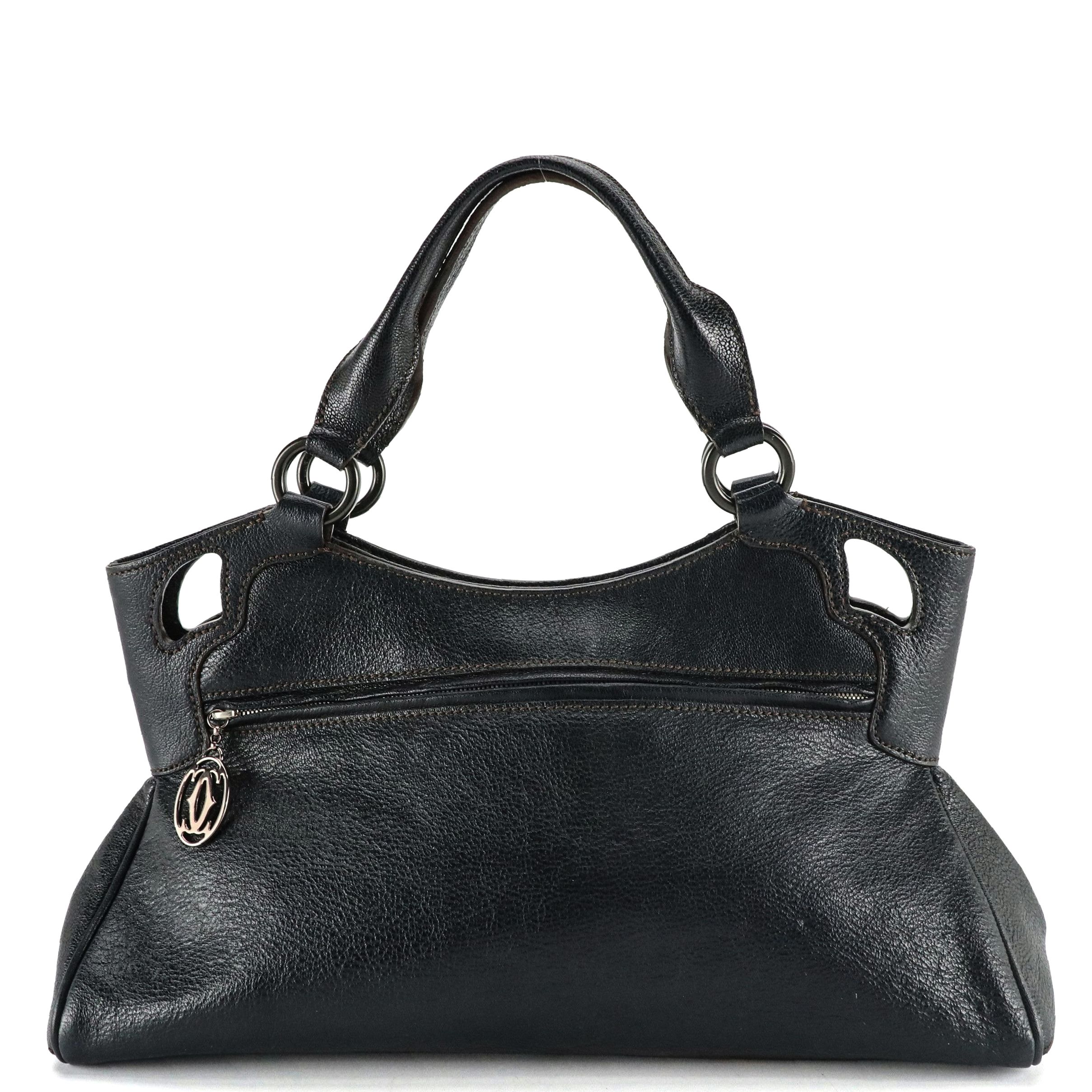 Cartier Marcello de Cartier Handbag in Black Grained Calfskin Leather