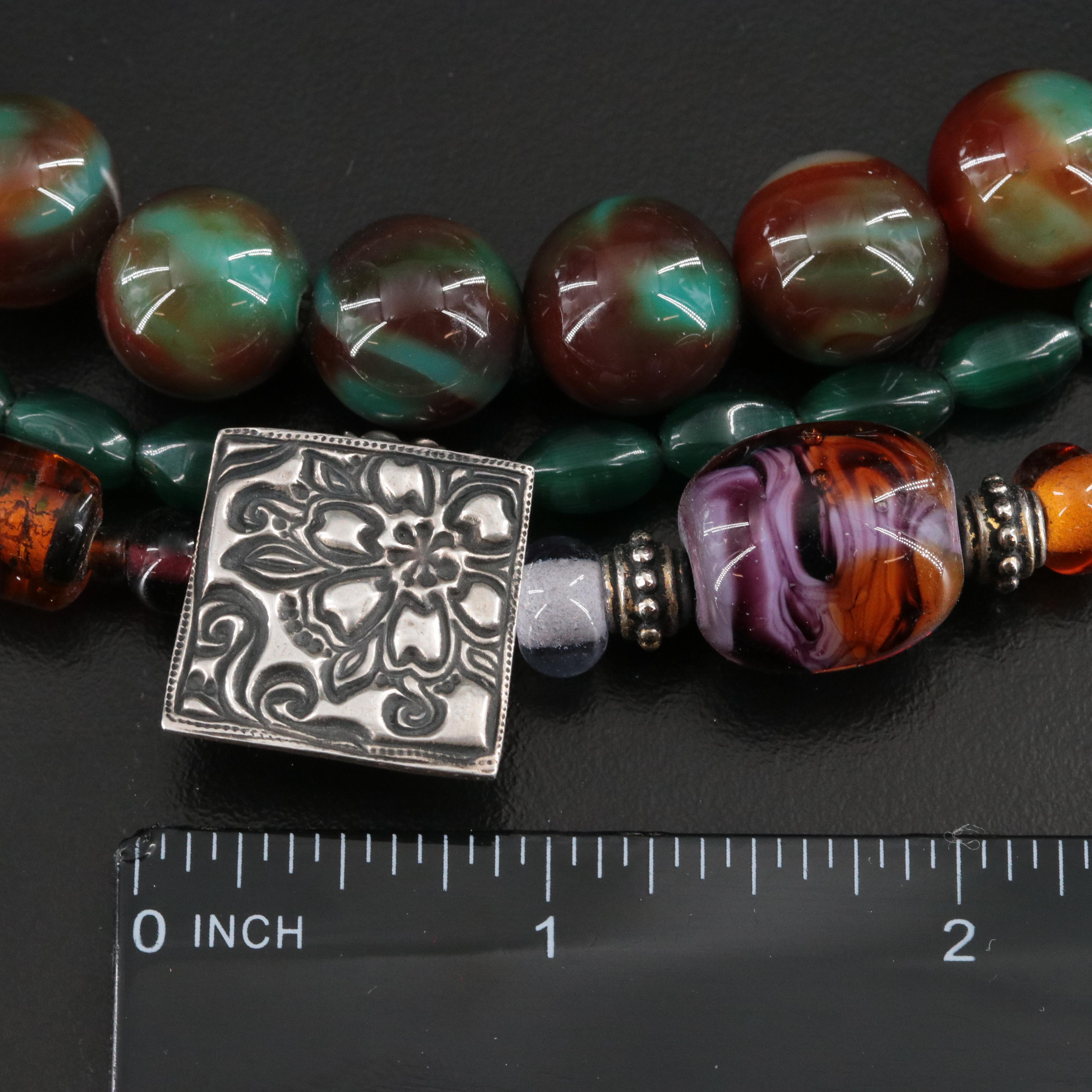 Agate, Hematite and Sterling Featured in Bead Necklace Collection