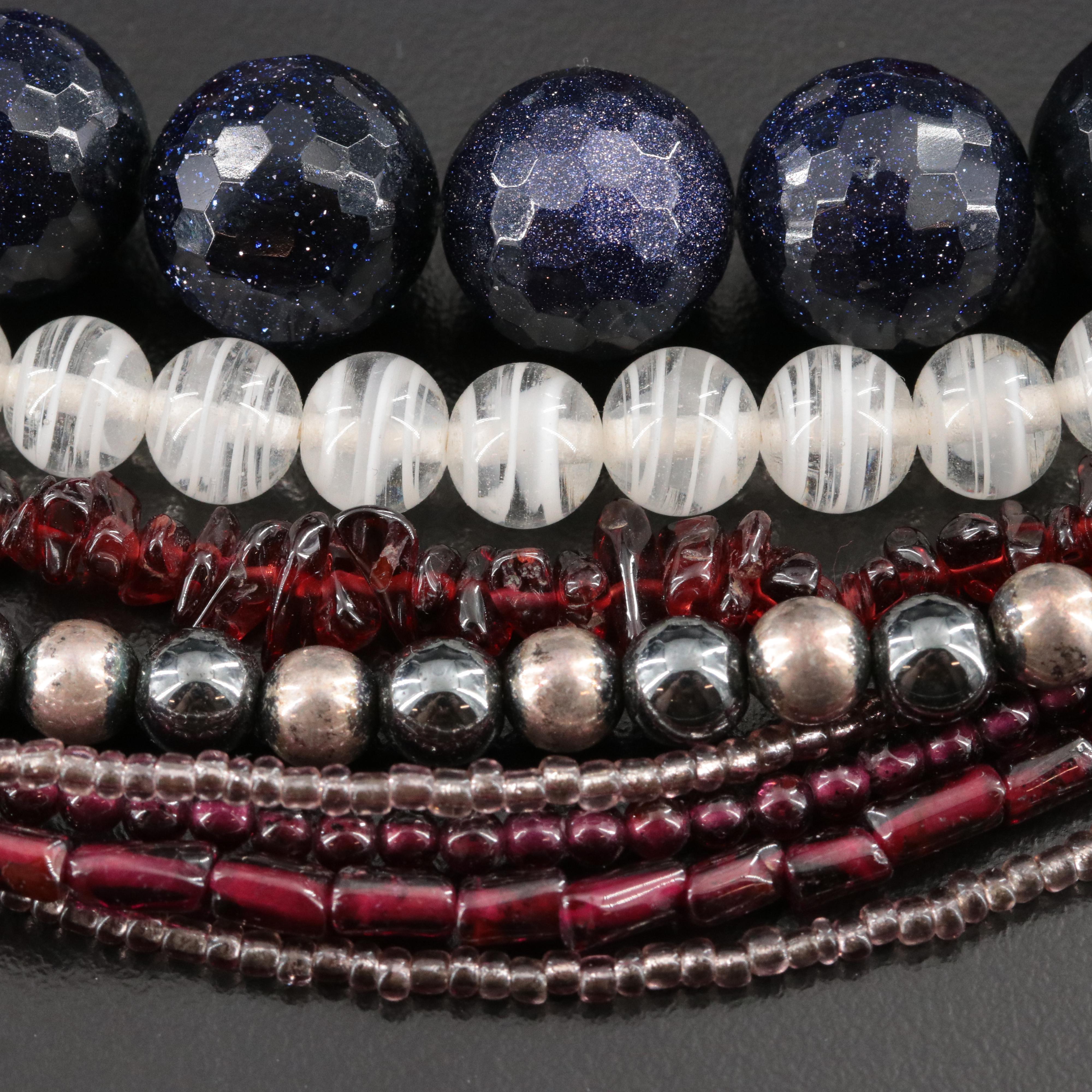 Agate, Hematite and Sterling Featured in Bead Necklace Collection