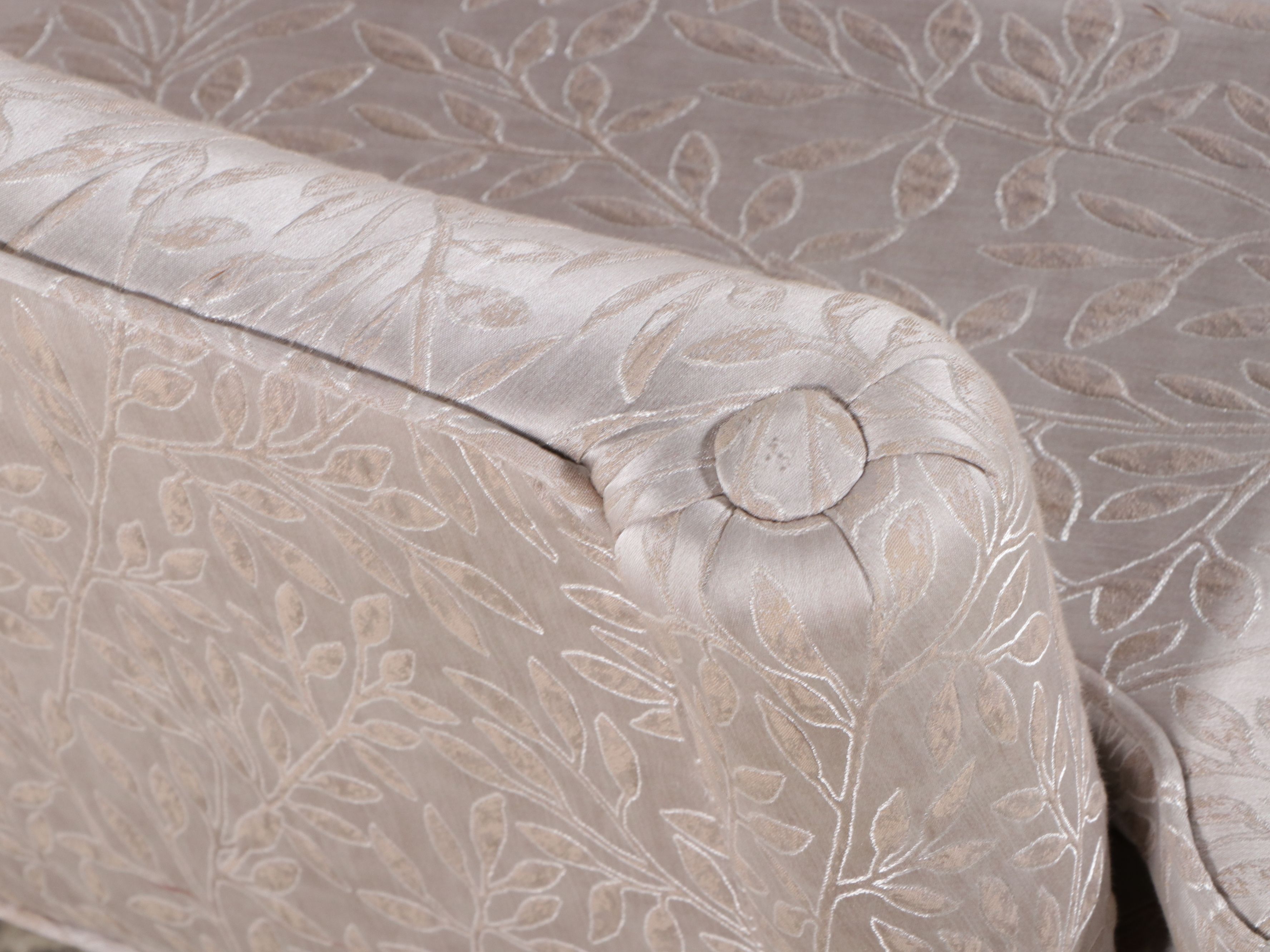 Queen Anne Style Embroidered Upholstered Wingback Chair