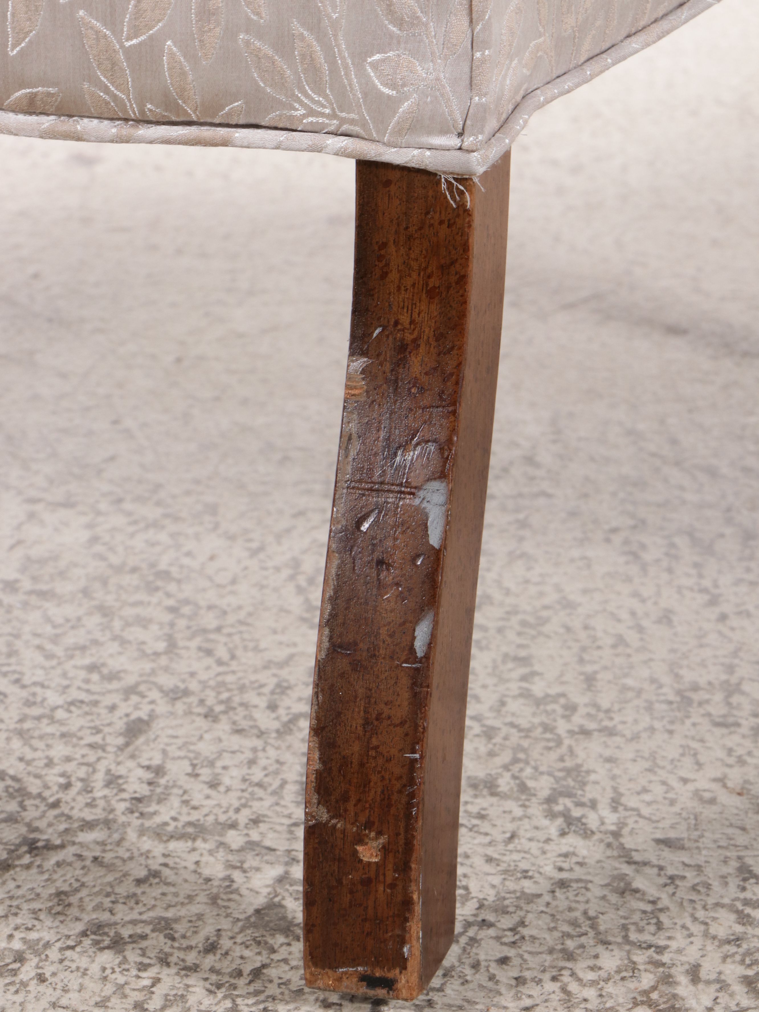 Queen Anne Style Embroidered Upholstered Wingback Chair