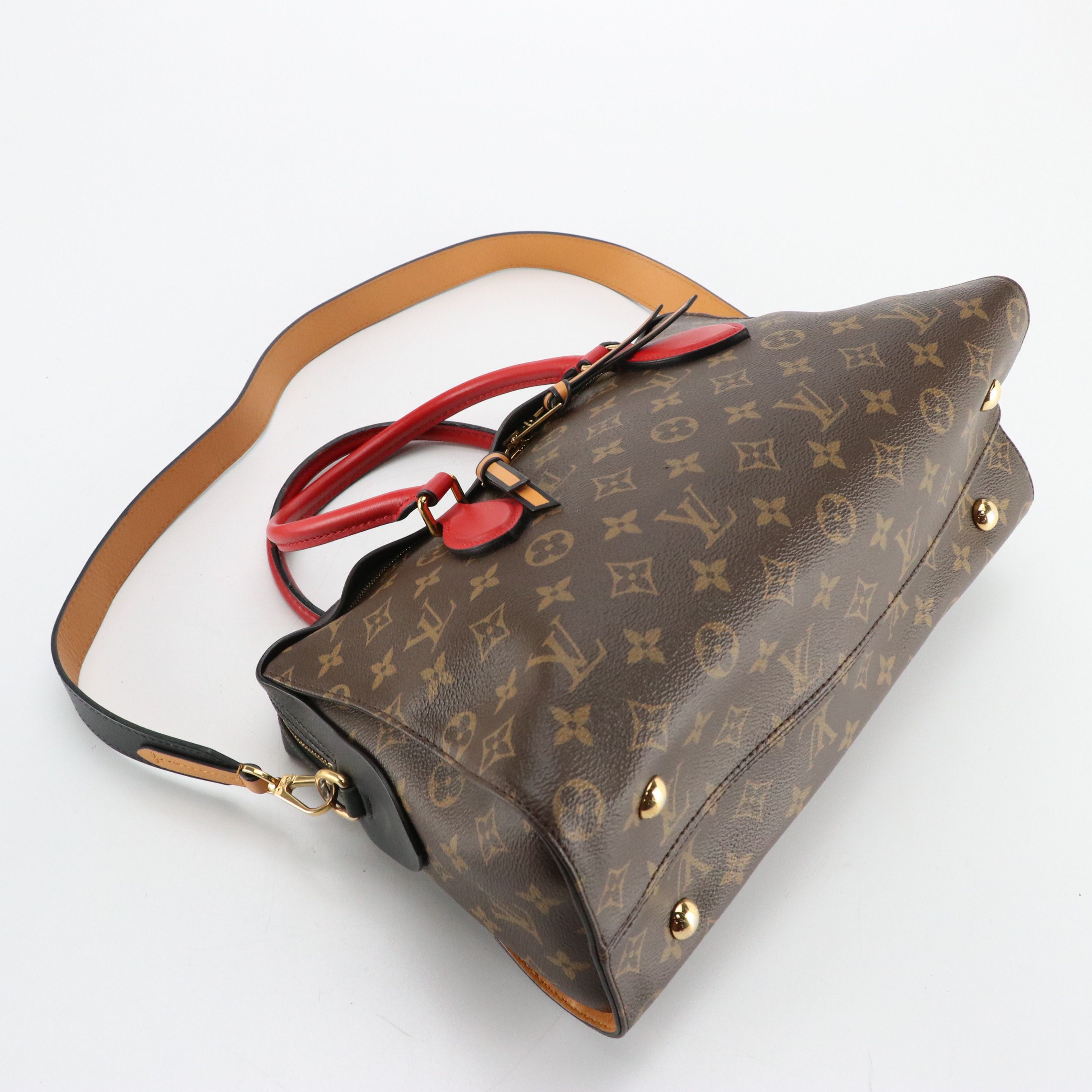 Louis Vuitton Tuileries NM Two-Way Bag in Monogram Canvas, Red & Black Leather