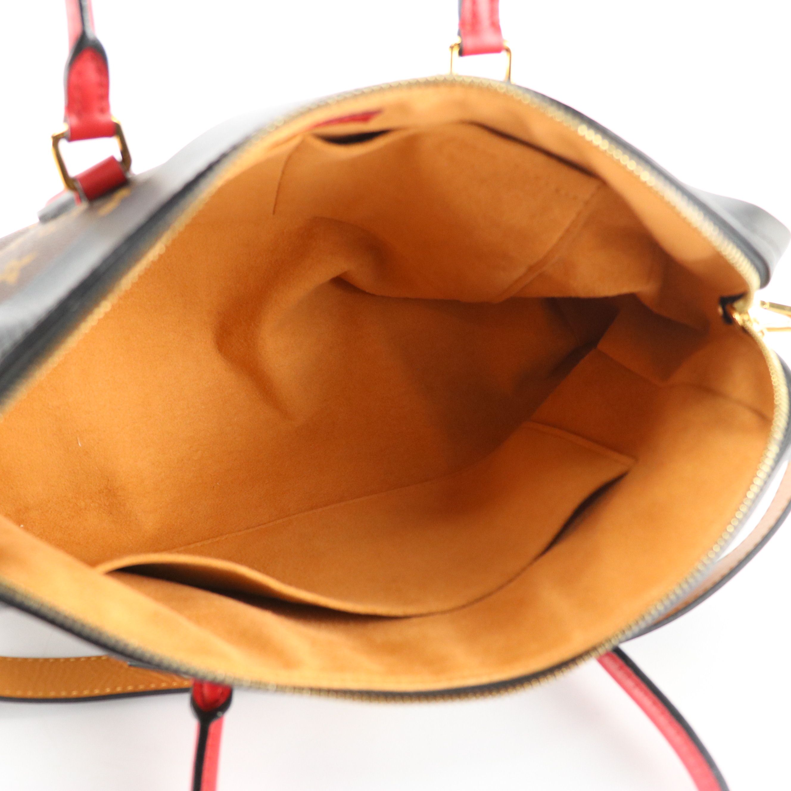 Louis Vuitton Tuileries NM Two-Way Bag in Monogram Canvas, Red & Black Leather