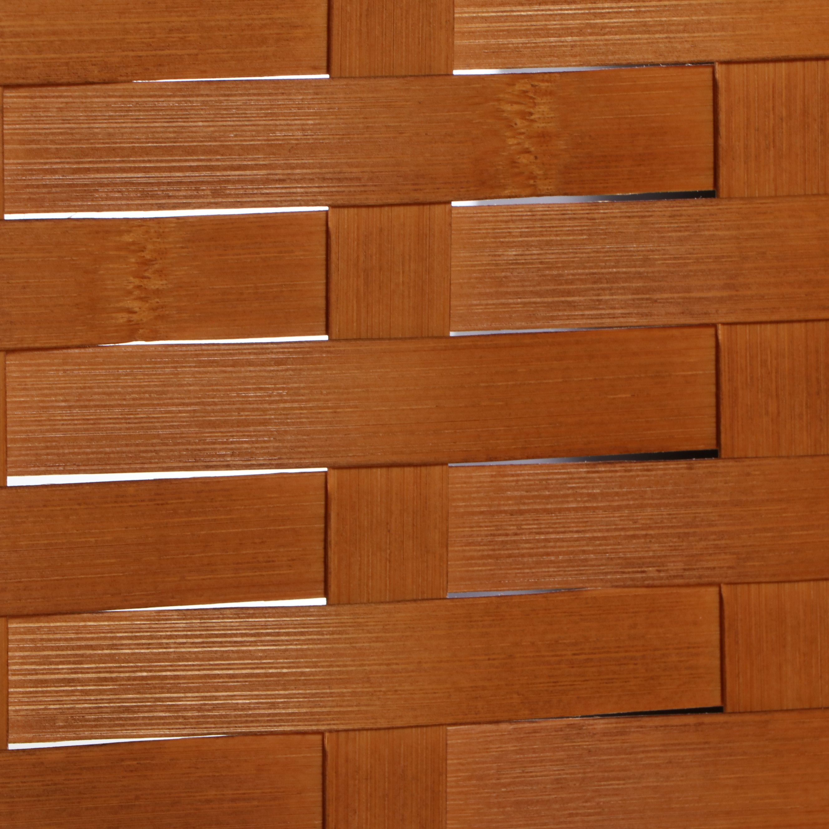 Four-Panel Bamboo Lattice Weave Room Divider