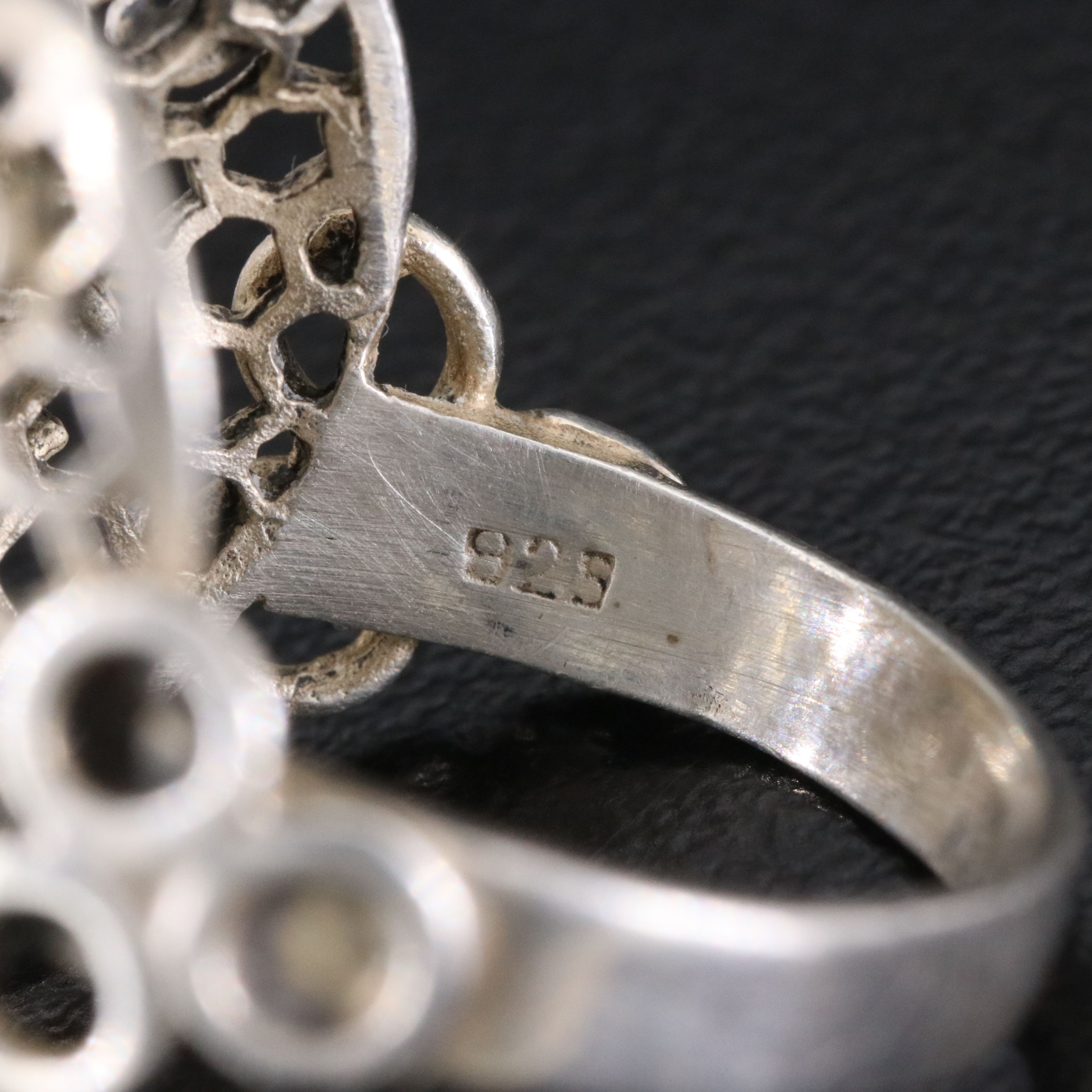 Sterling Lapis Lazuli Filigree Heart Ring