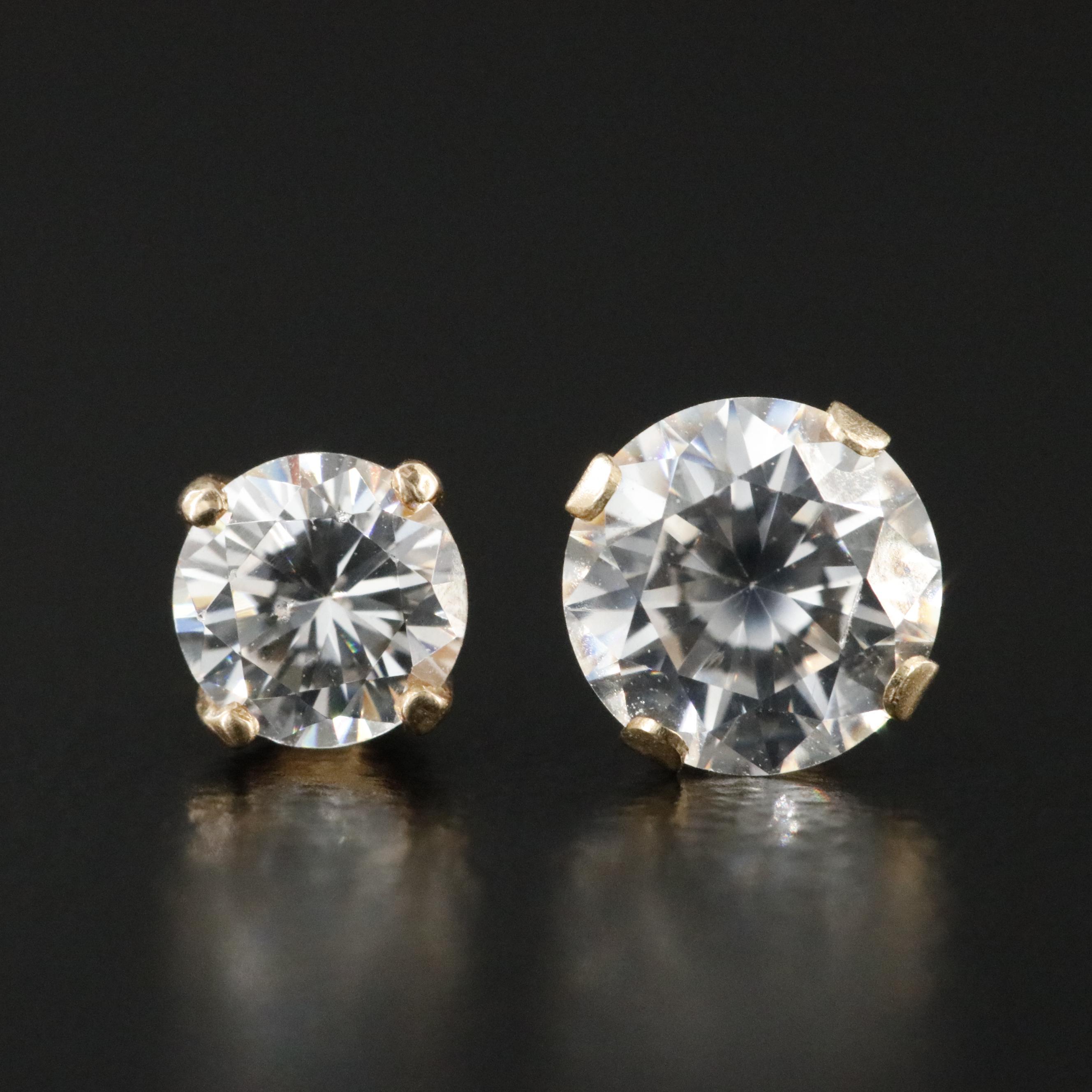 14K CZ Stud Earrings