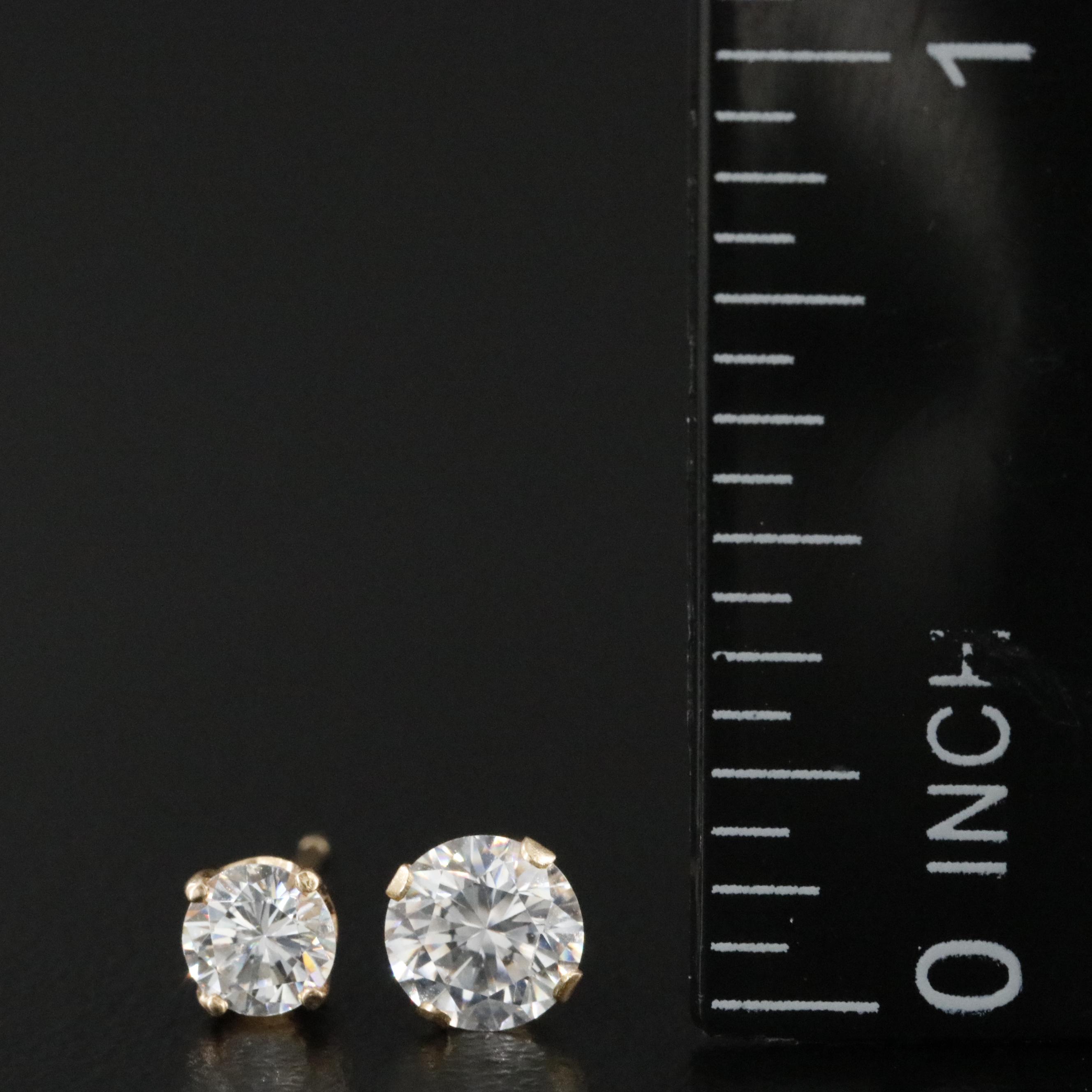 14K CZ Stud Earrings