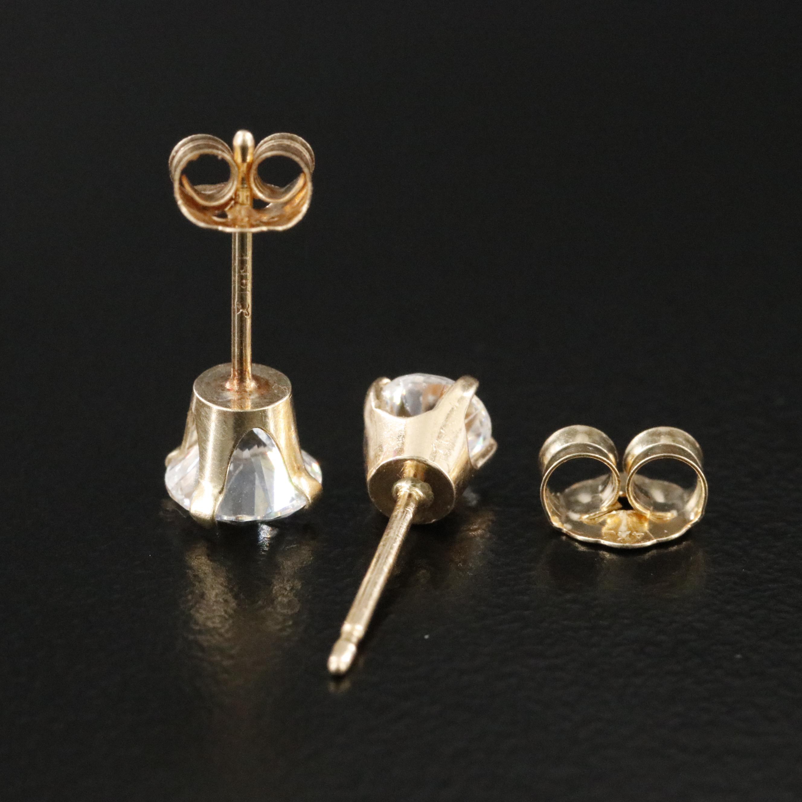 14K CZ Stud Earrings