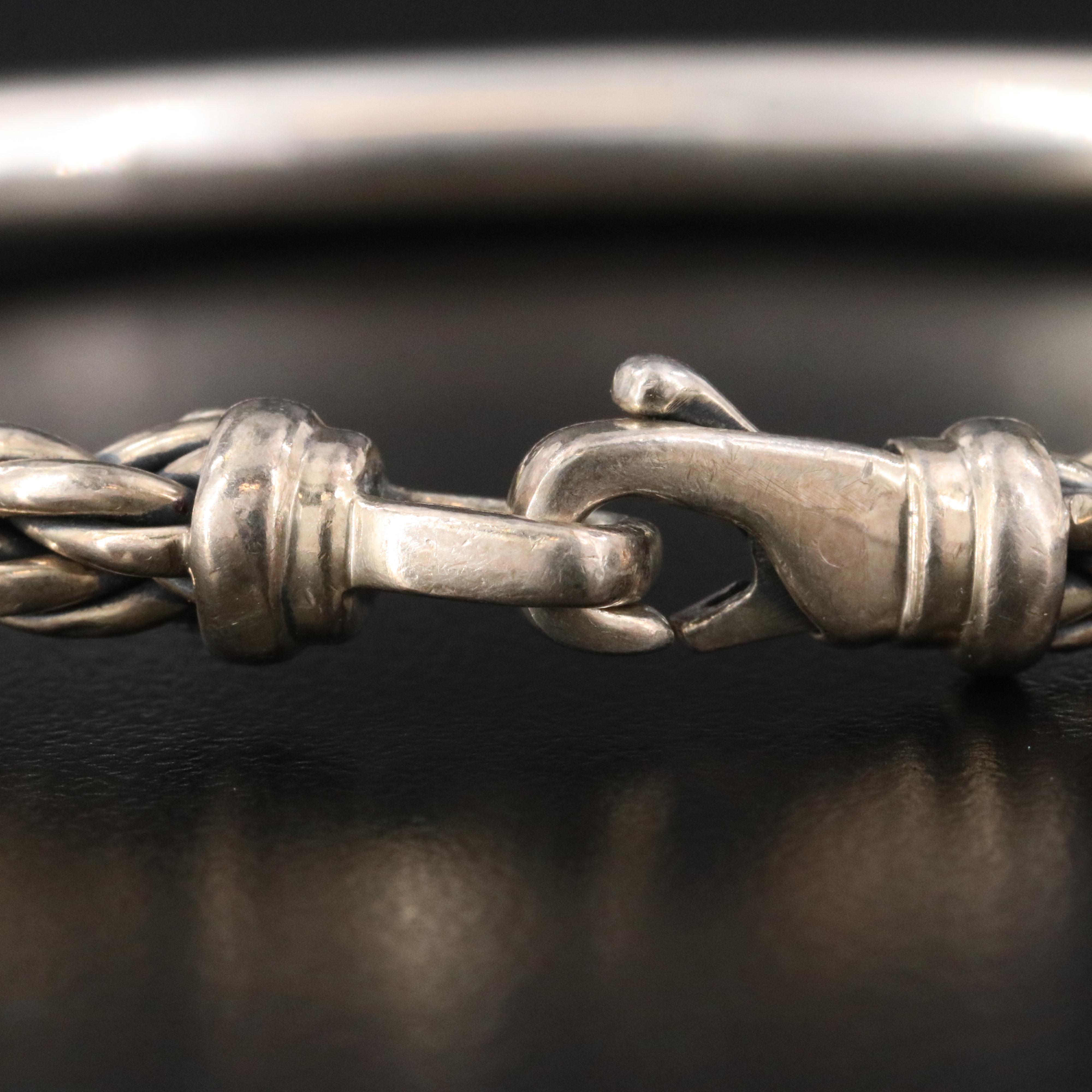 David Yurman Sterling Twisted Rope Bar Bracelet with 18K Accents