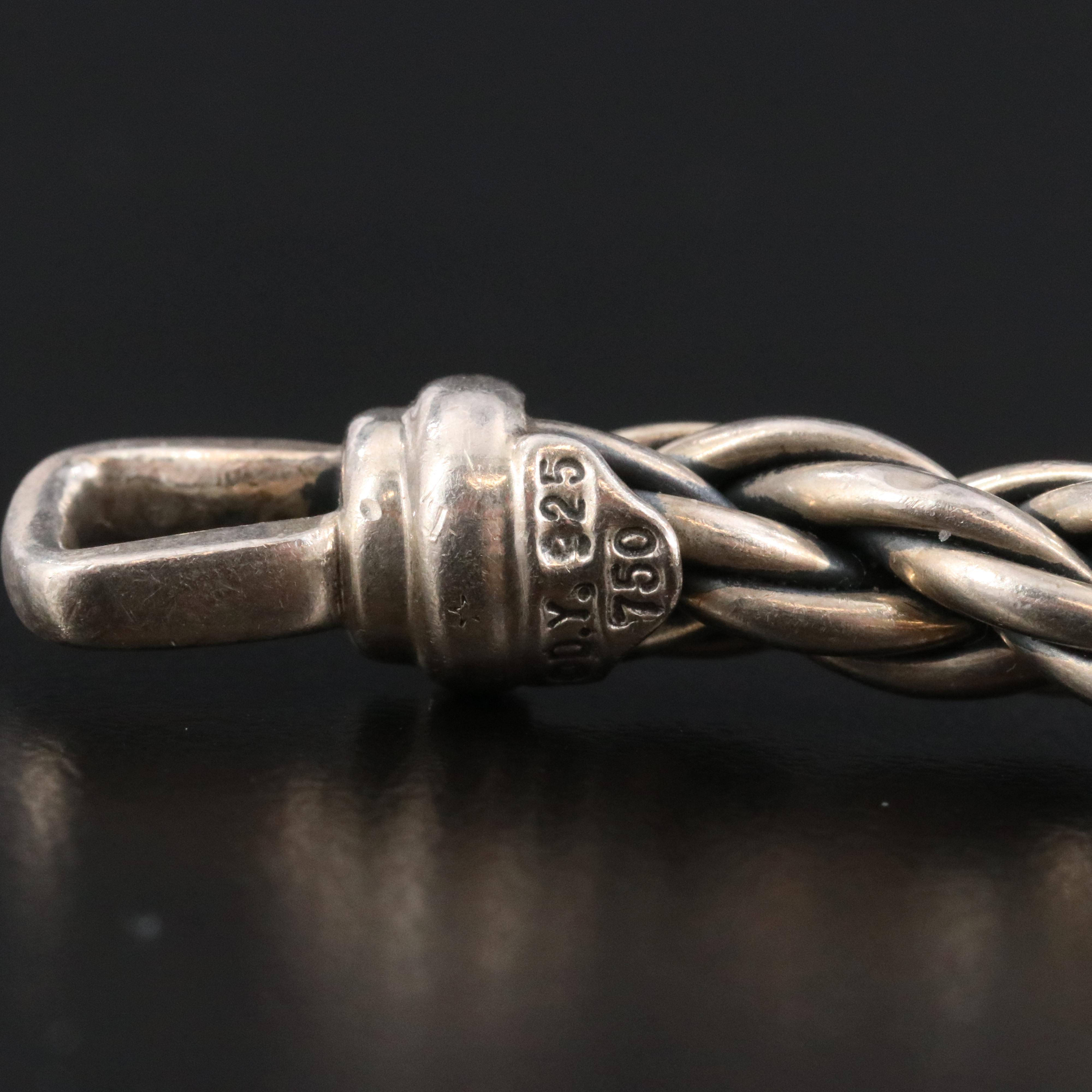 David Yurman Sterling Twisted Rope Bar Bracelet with 18K Accents