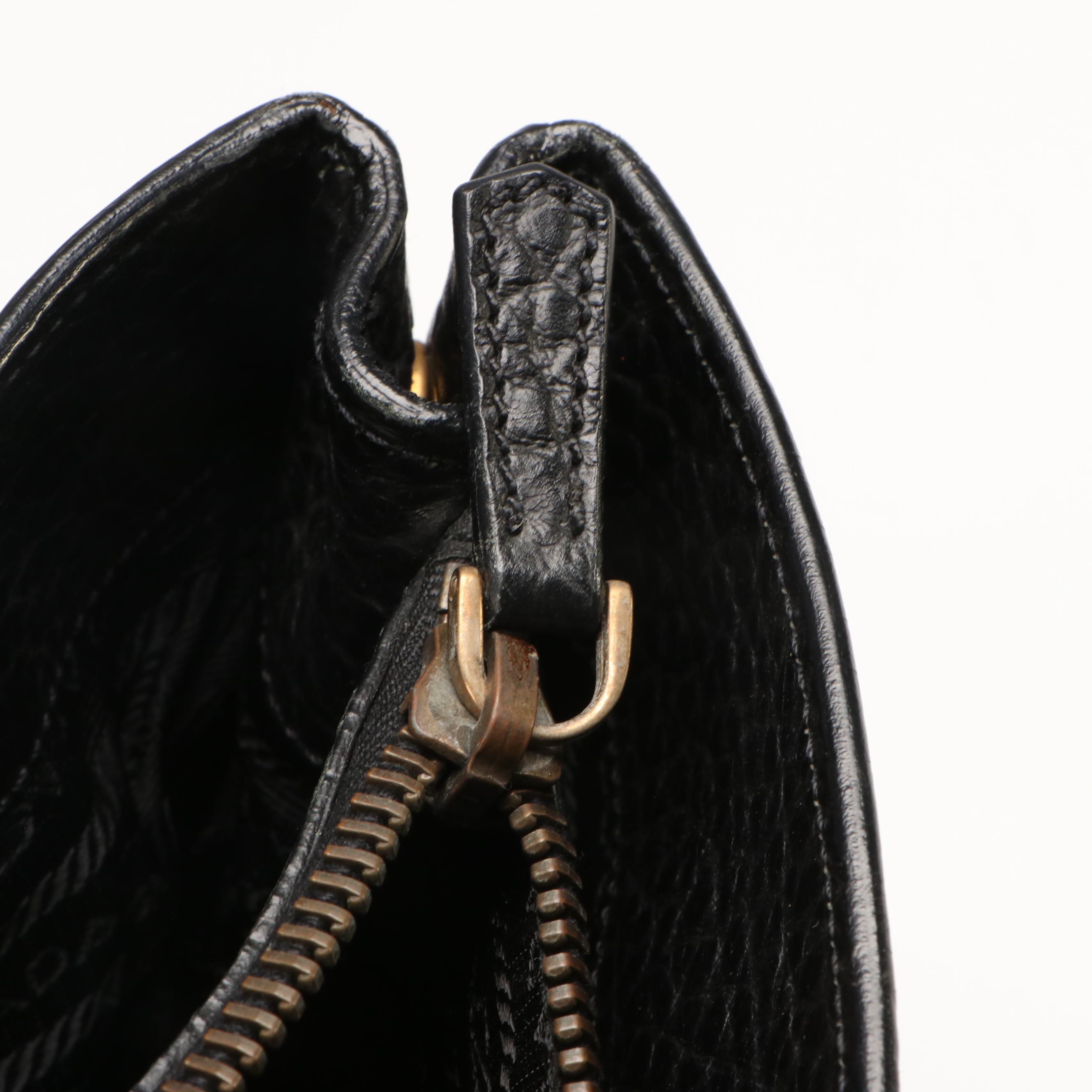 Prada Tessuto Black Leather and Nylon Tote Bag