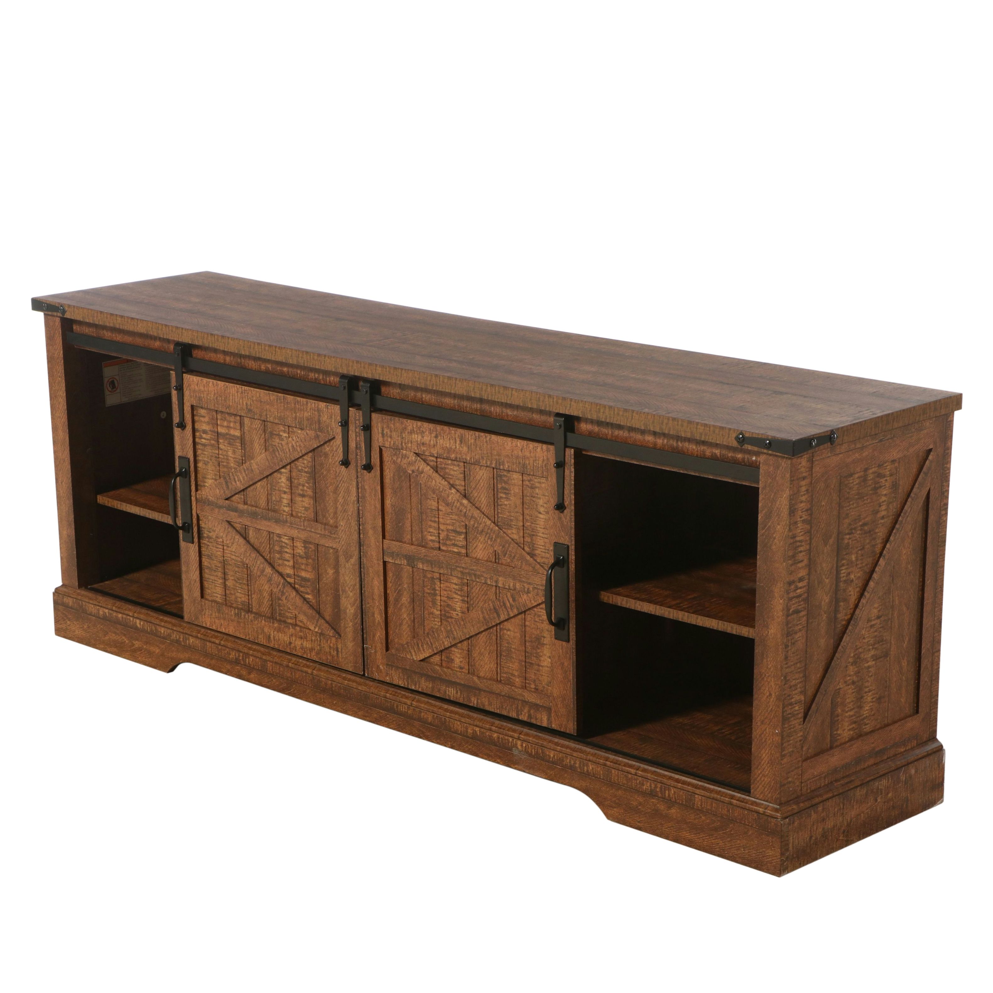 Farmhouse Style Barn Door TV Console Cabinet
