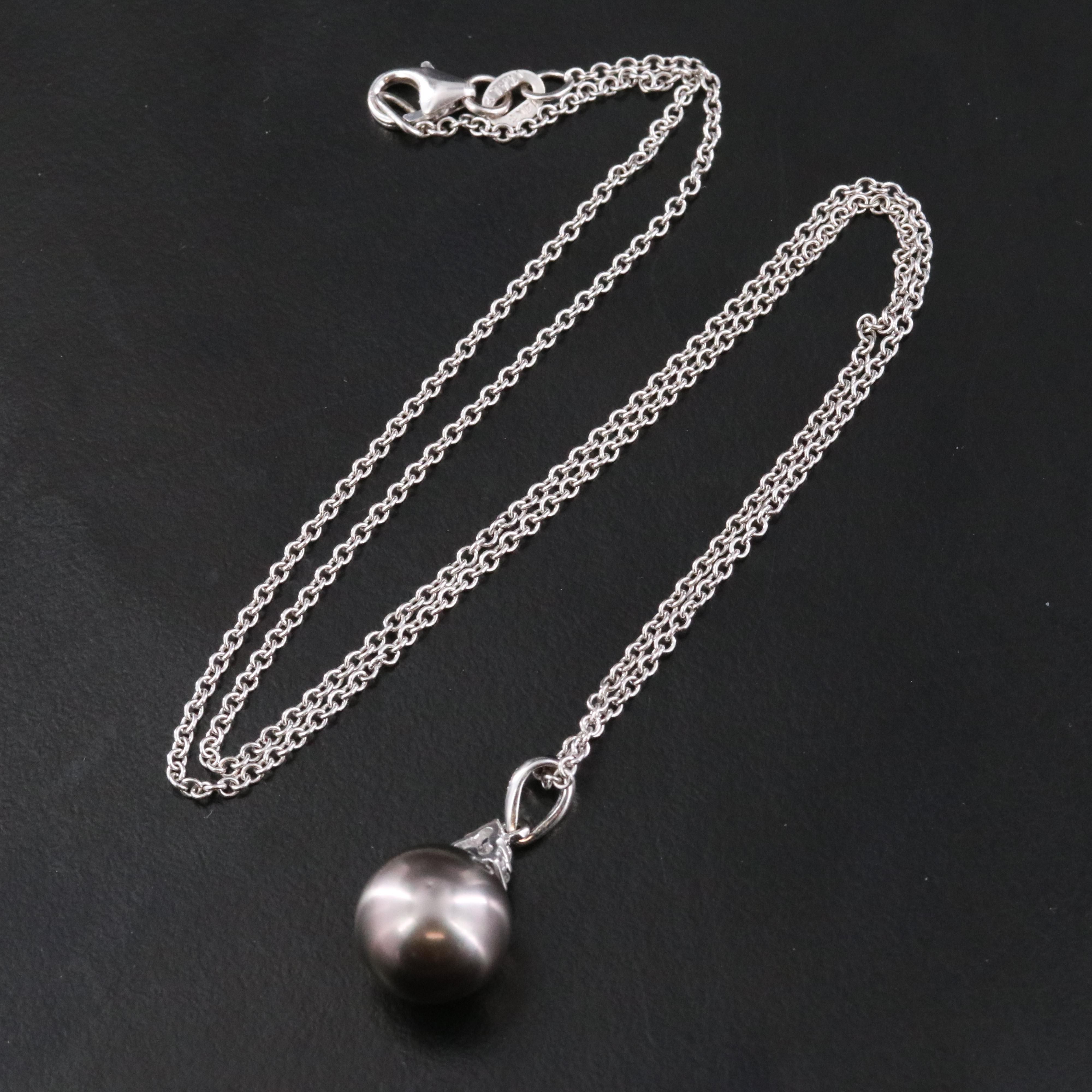 14K Pearl and Diamond Pendant Necklace