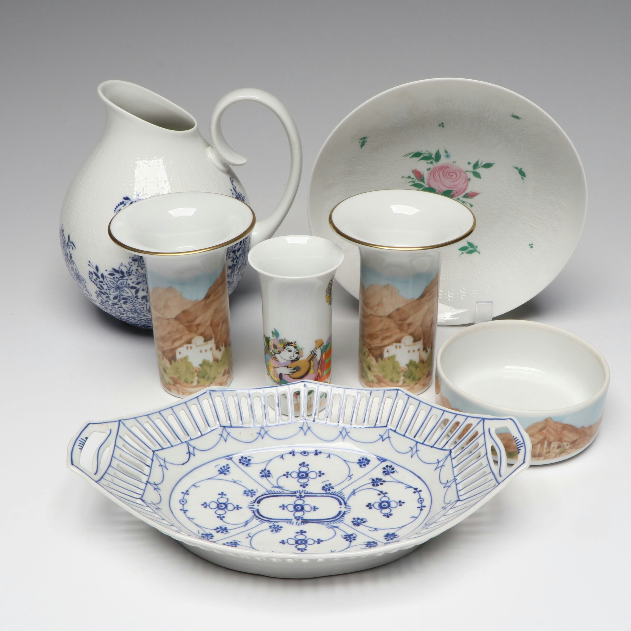 Rosenthal "Benares" Pitcher with Other Porcelain Tableware and Accessories