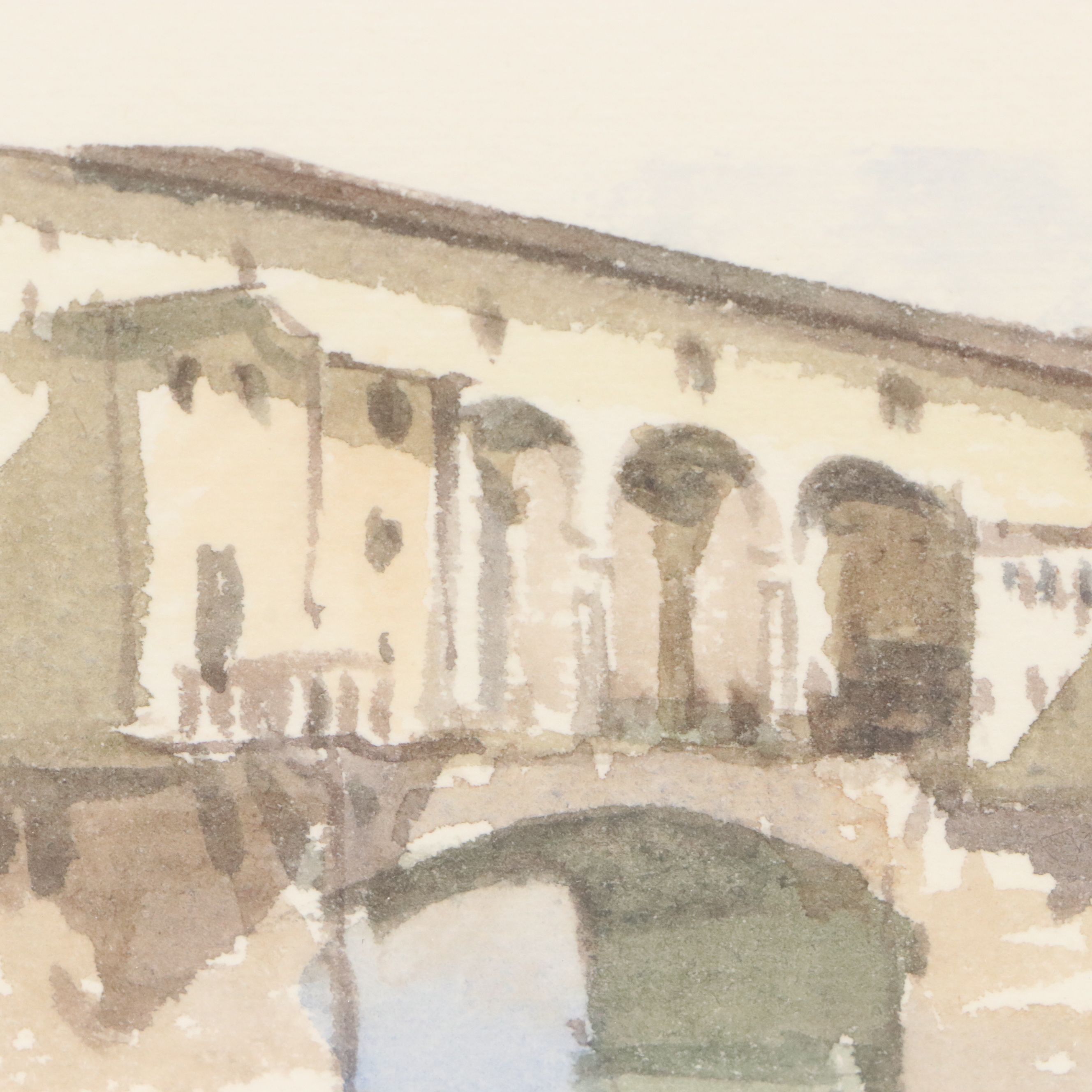 Miniature Watercolor Paintings of Italian Cityscapes, Late 20th to 21st Century
