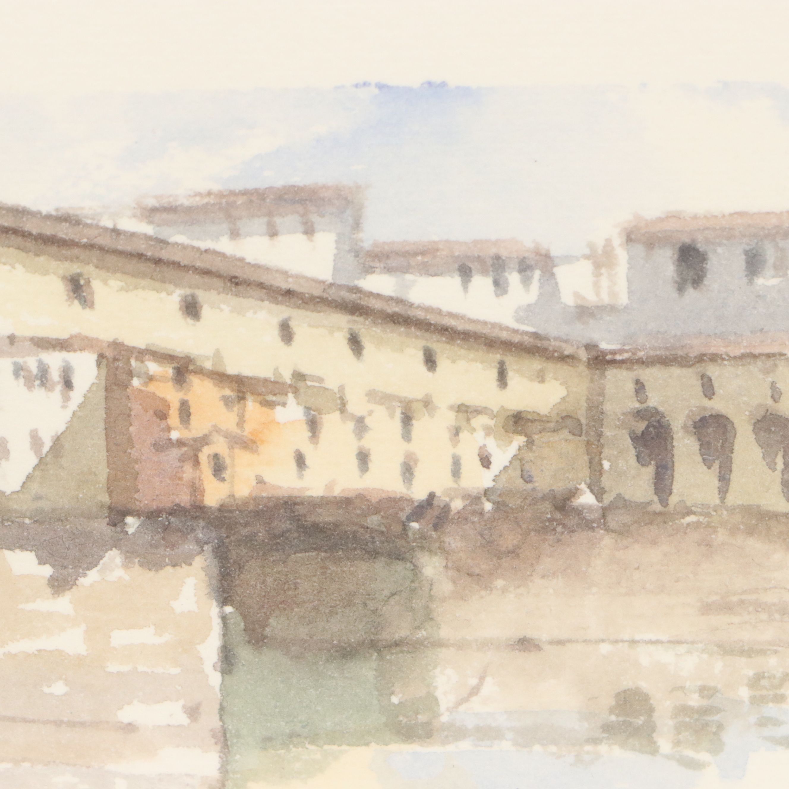 Miniature Watercolor Paintings of Italian Cityscapes, Late 20th to 21st Century
