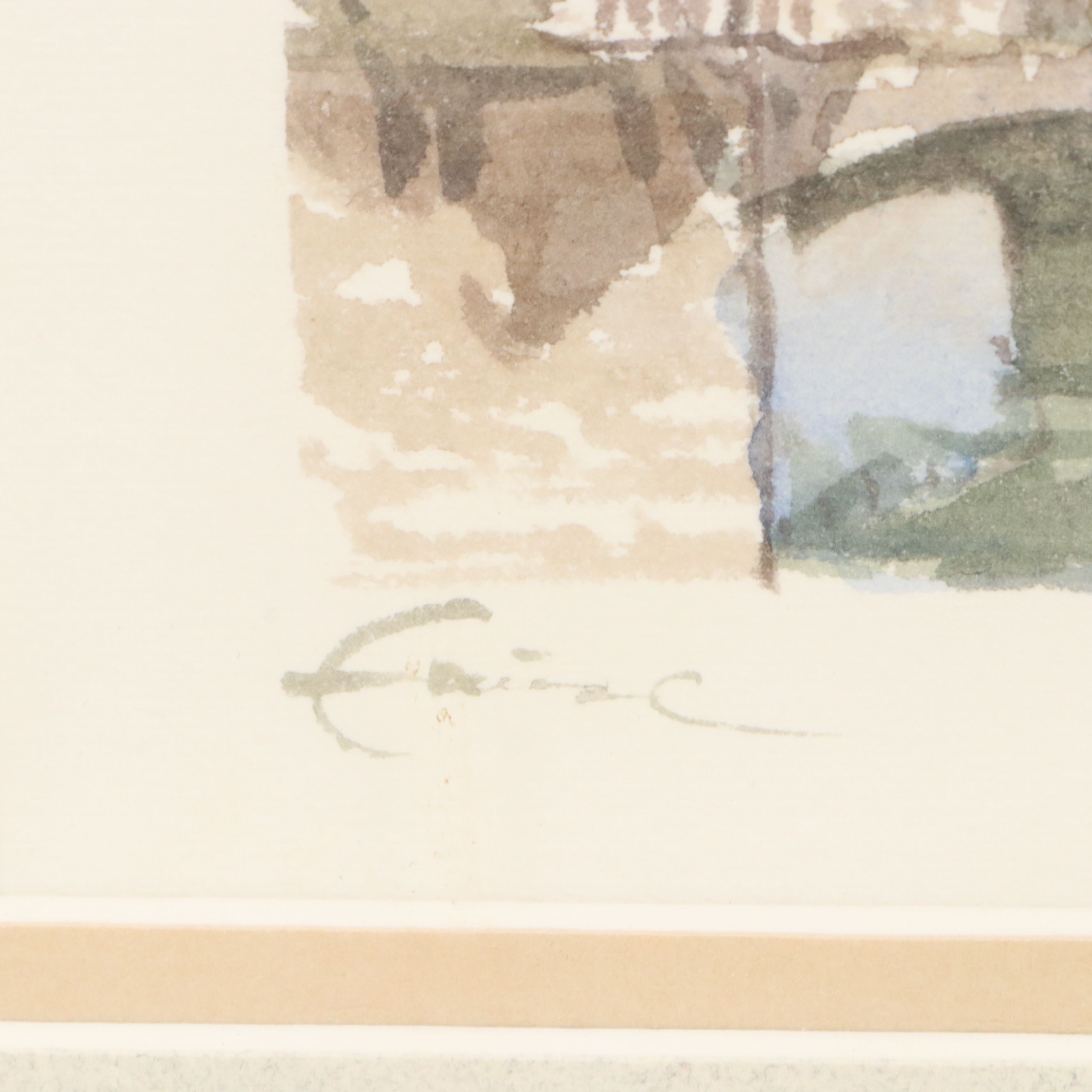 Miniature Watercolor Paintings of Italian Cityscapes, Late 20th to 21st Century