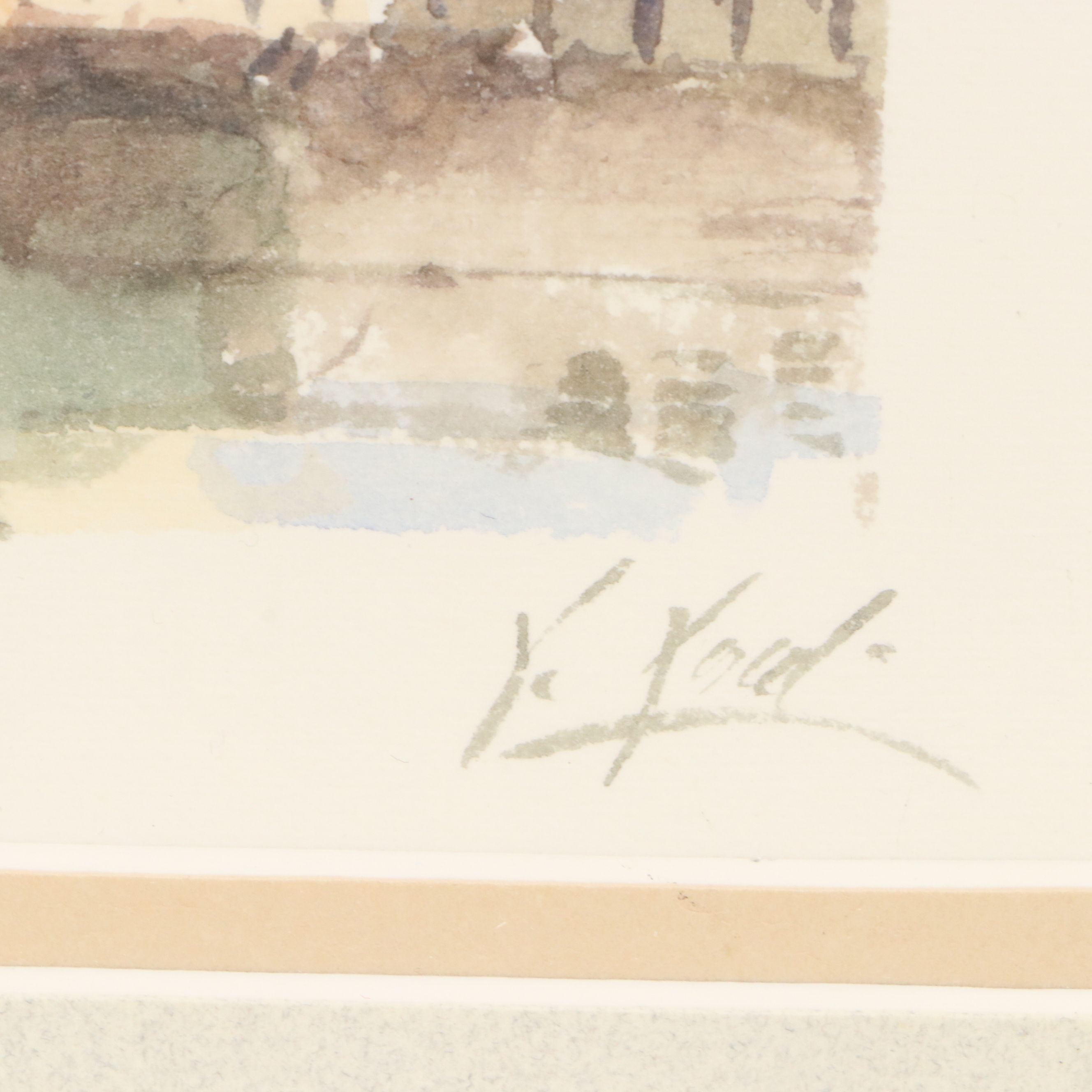 Miniature Watercolor Paintings of Italian Cityscapes, Late 20th to 21st Century