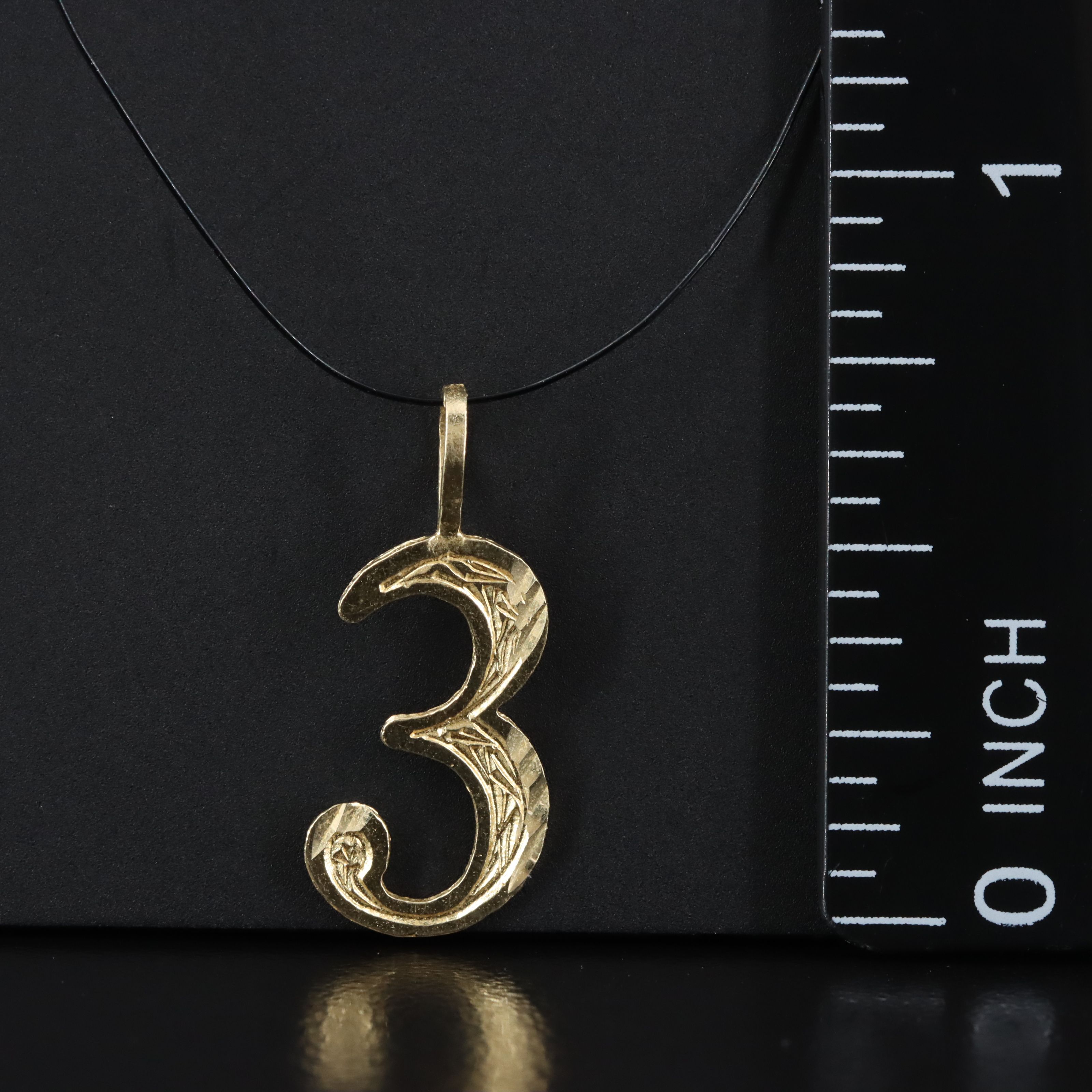 14K "3" Pendant