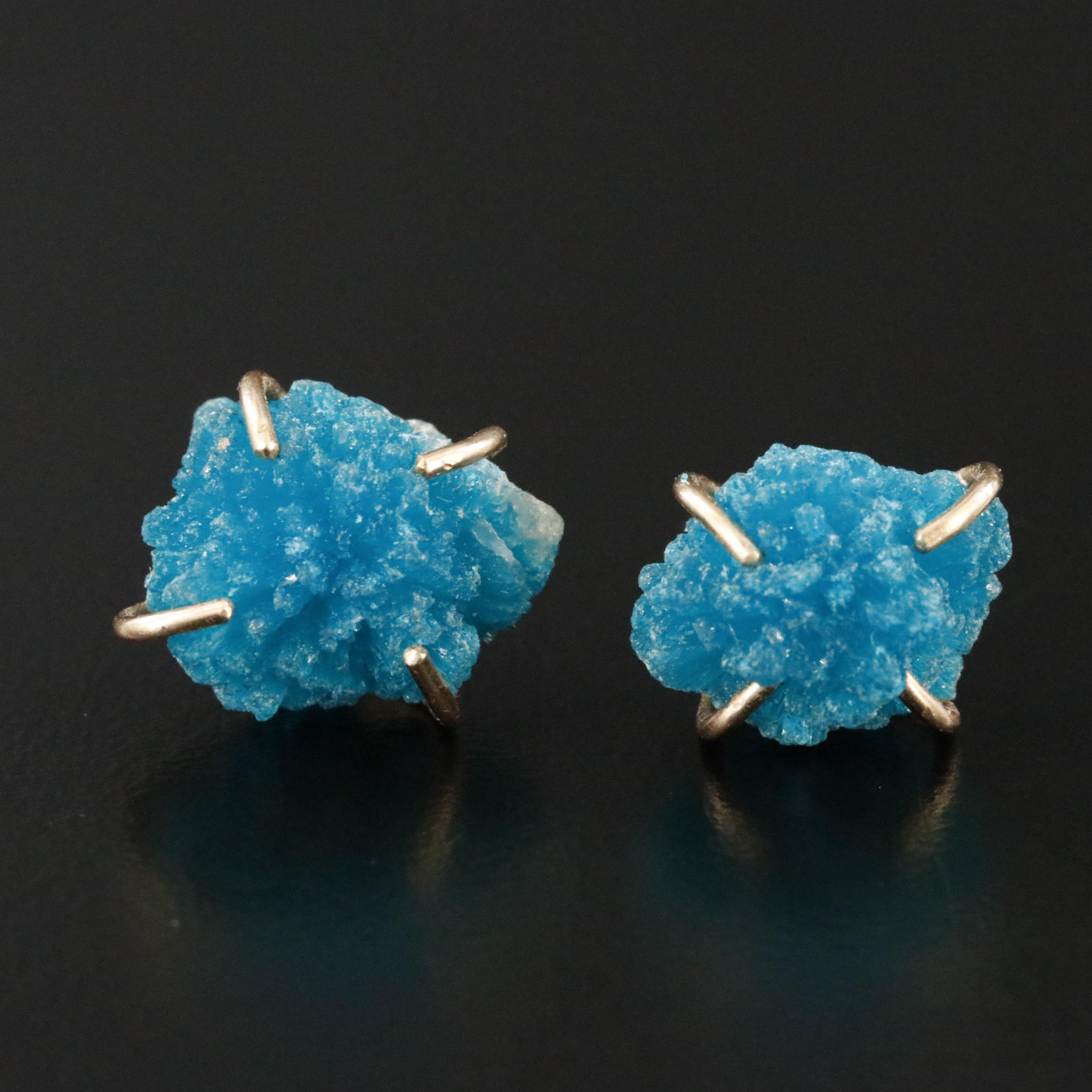 14K Rough Apatite Earrings