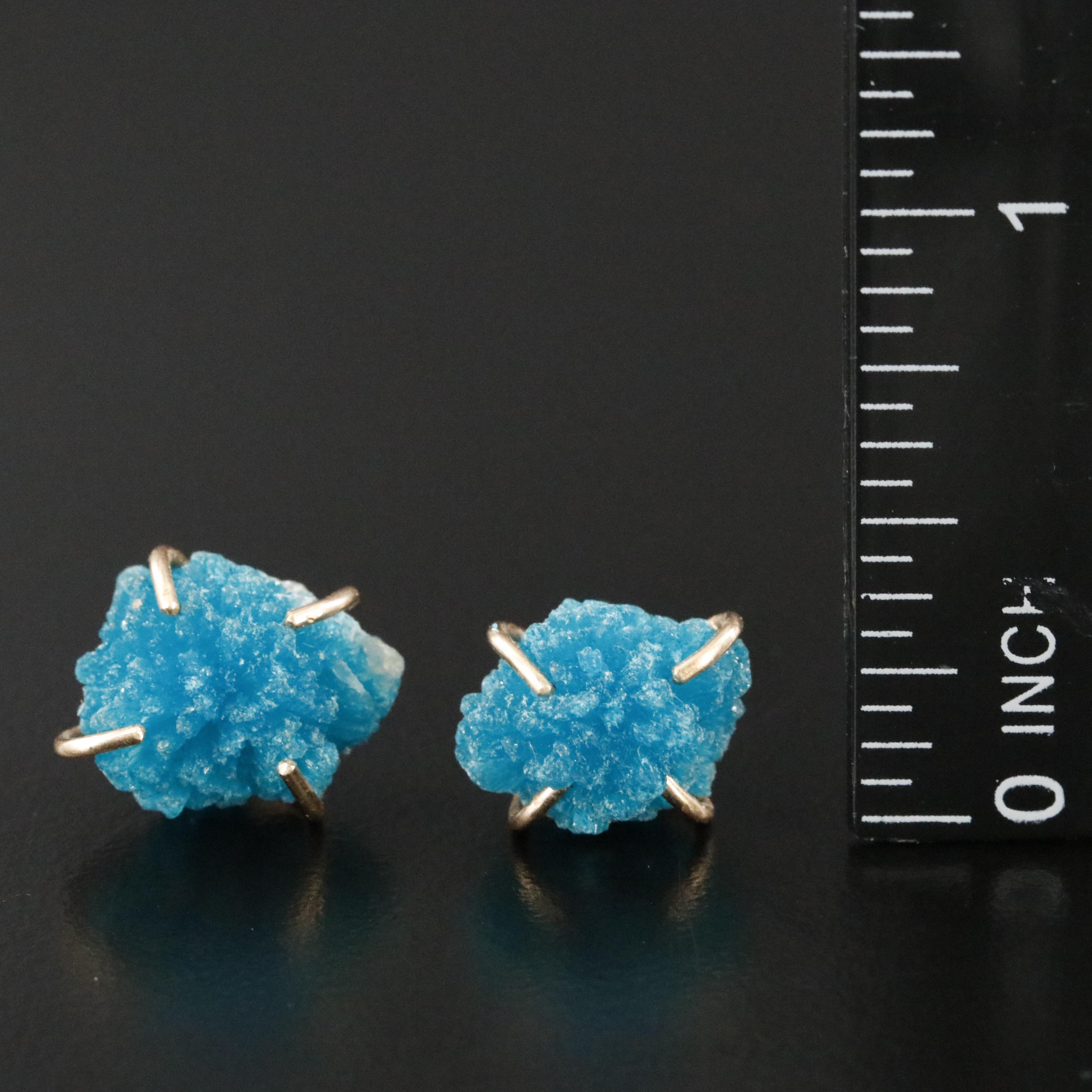 14K Rough Apatite Earrings