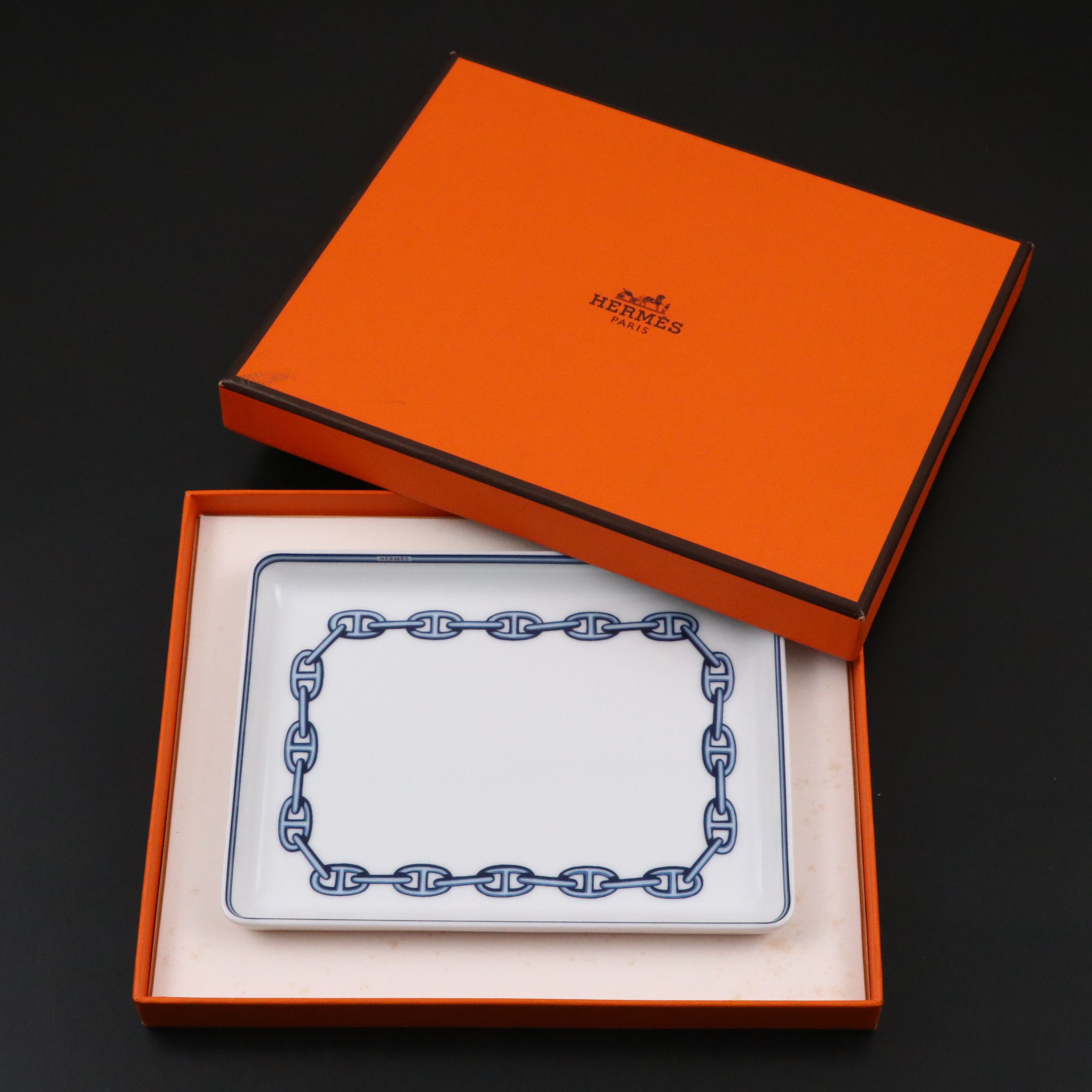 Hermès "Chaine d'Ancre" Porcelain Tray