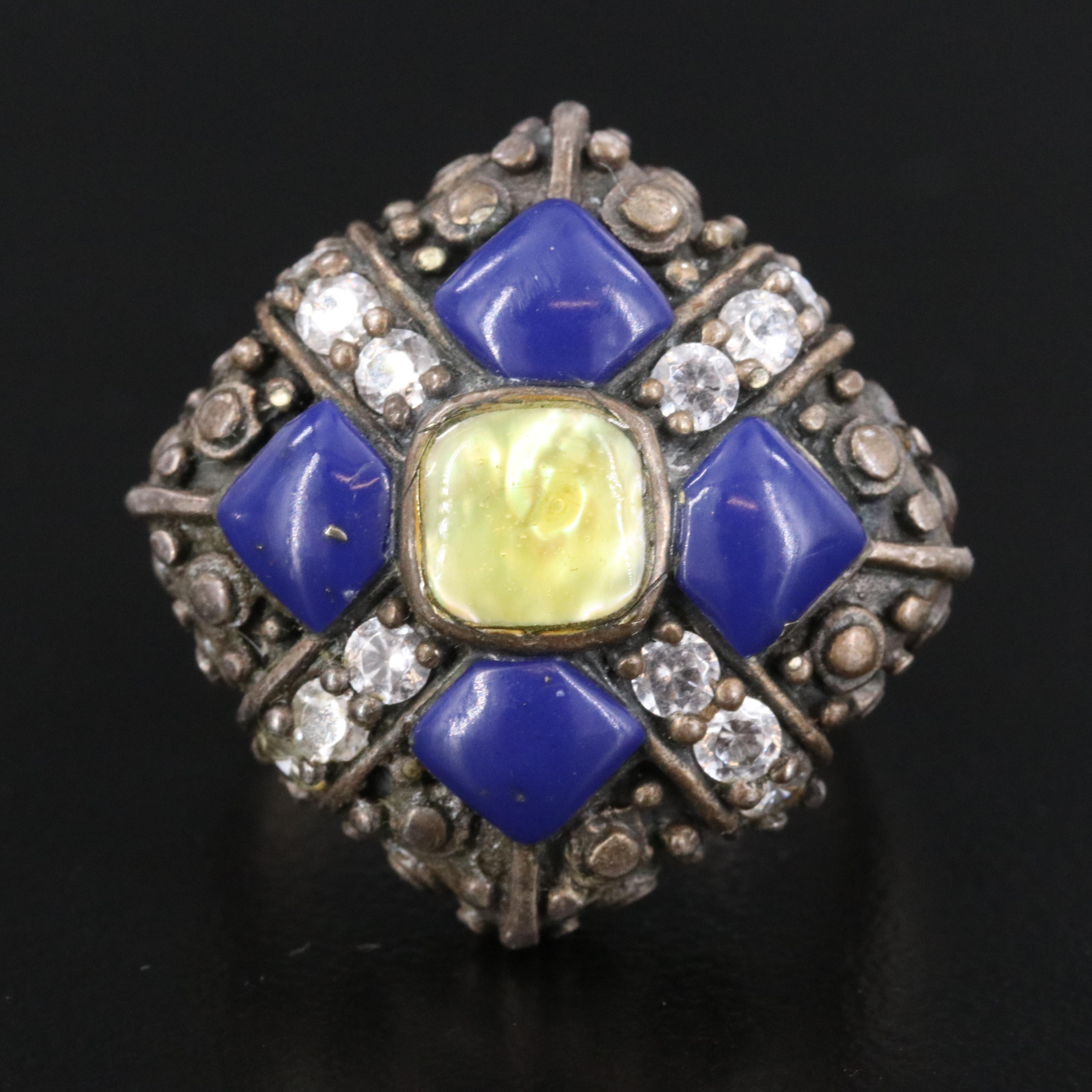 Sterling Enamel and CZ Ring