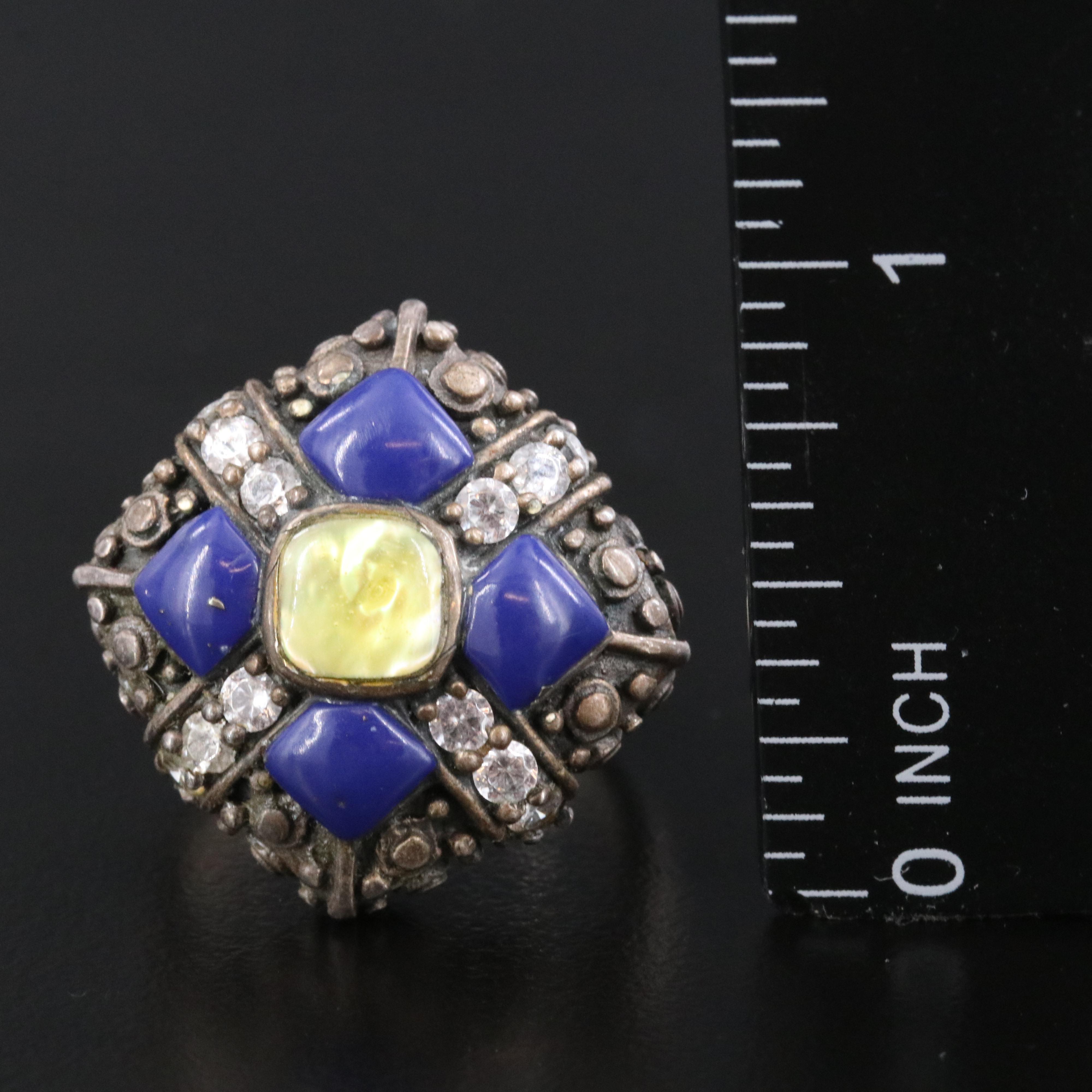 Sterling Enamel and CZ Ring