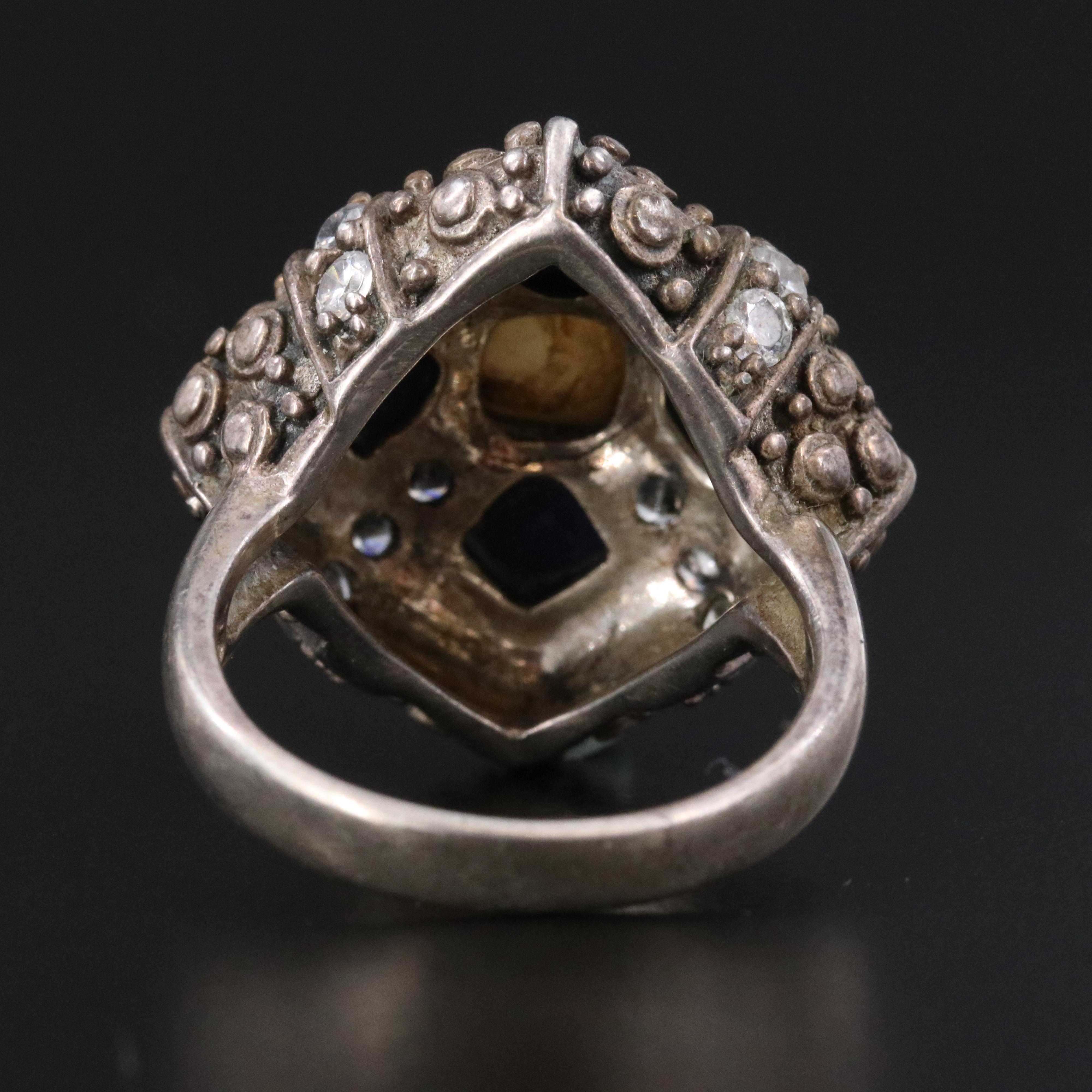 Sterling Enamel and CZ Ring