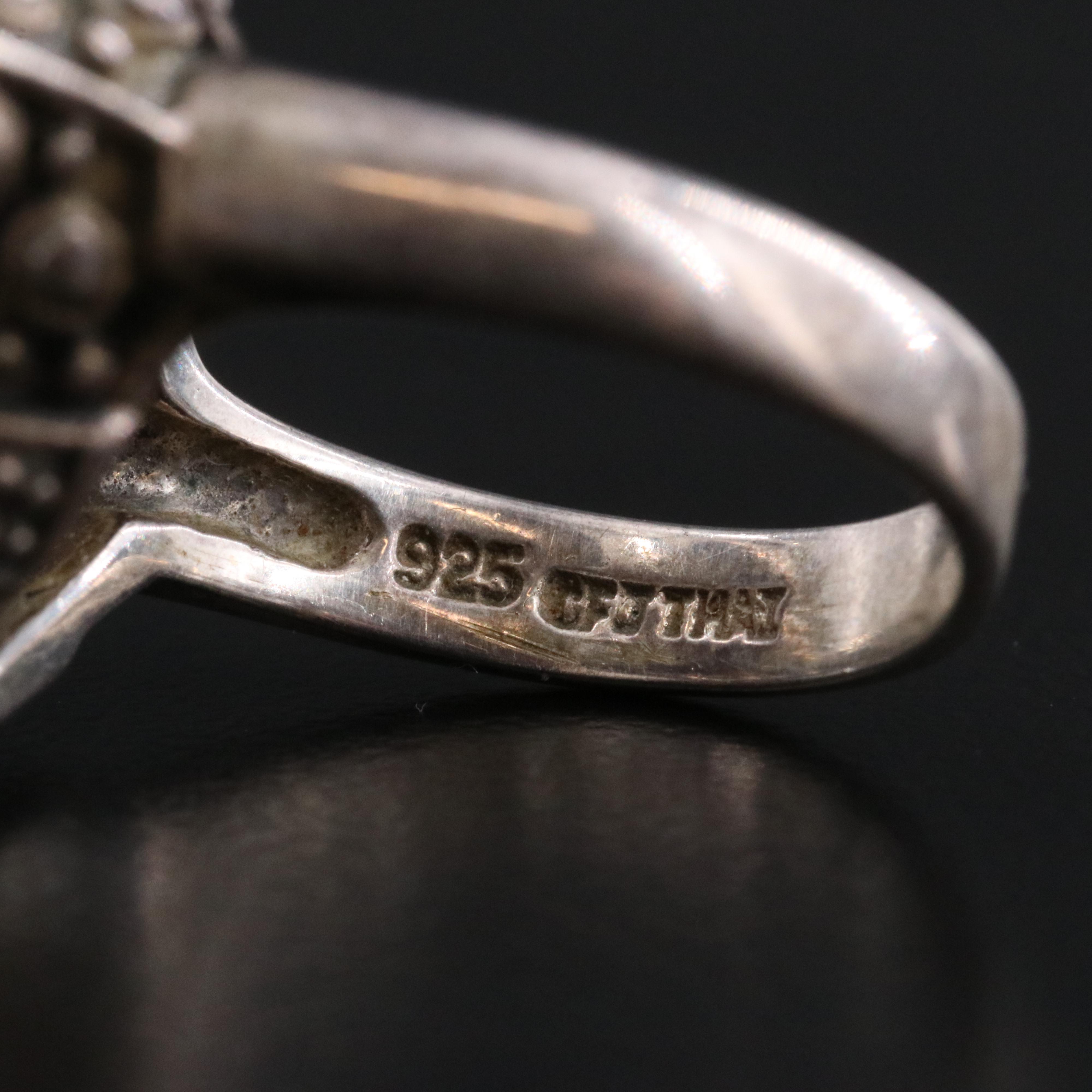 Sterling Enamel and CZ Ring