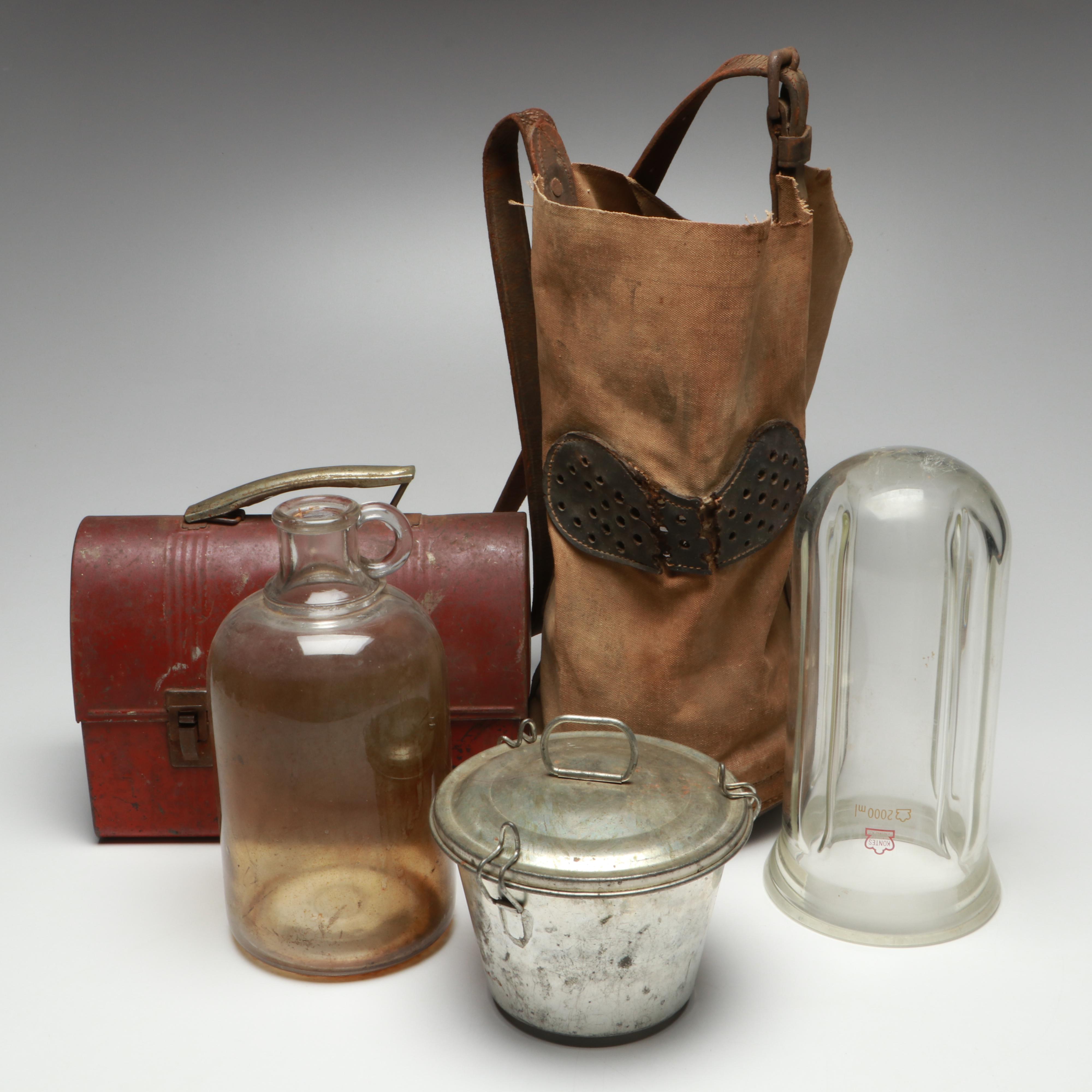Vintage Horse Feed Bag and Containers
