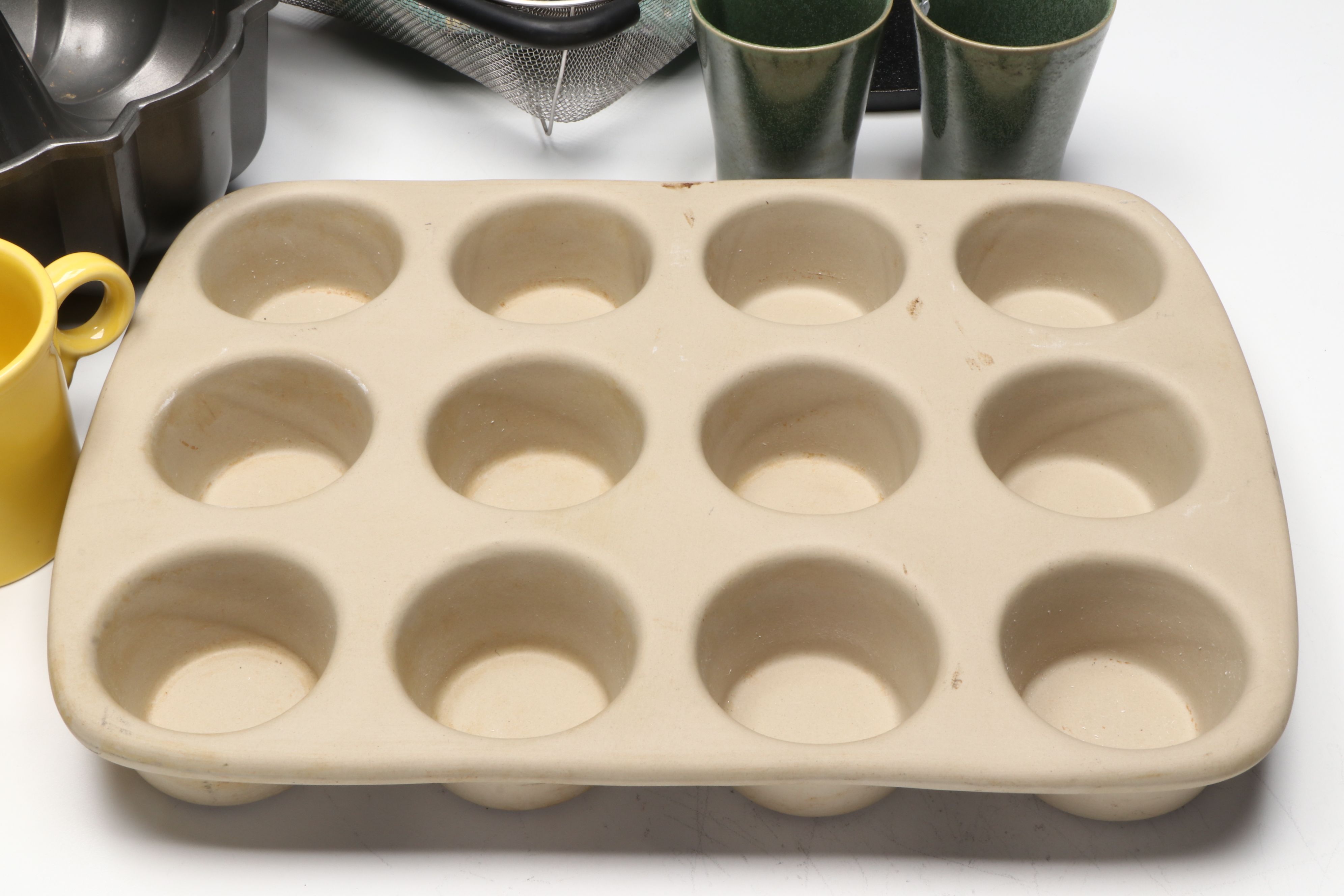 The Pampered Chef Stoneware Muffin Pan with Romertopf Clay Baking Dish and More