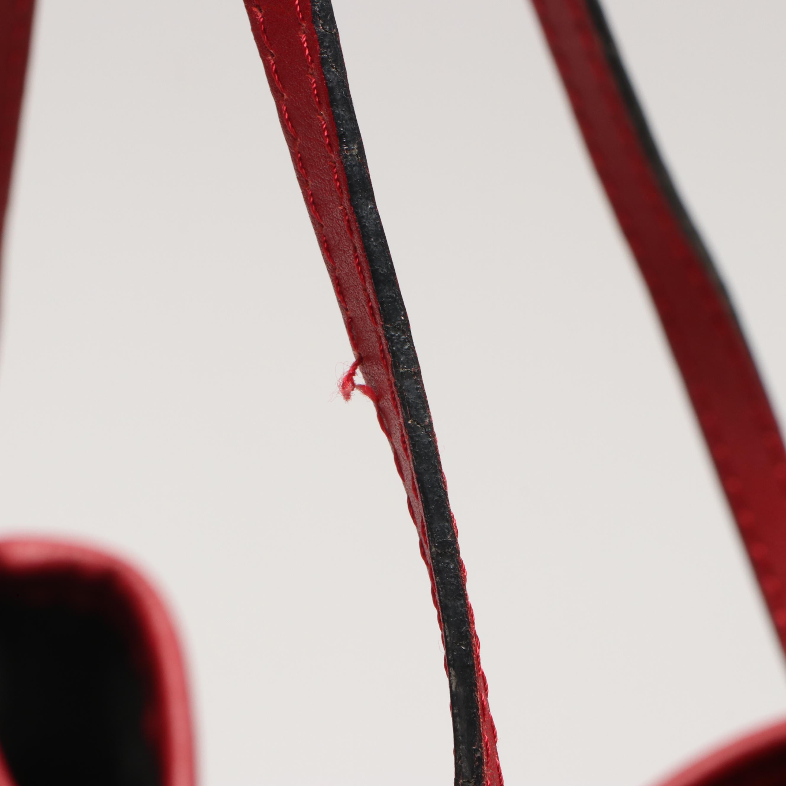 Burberry Horseferry Coated Canvas and Red Leather Totebag