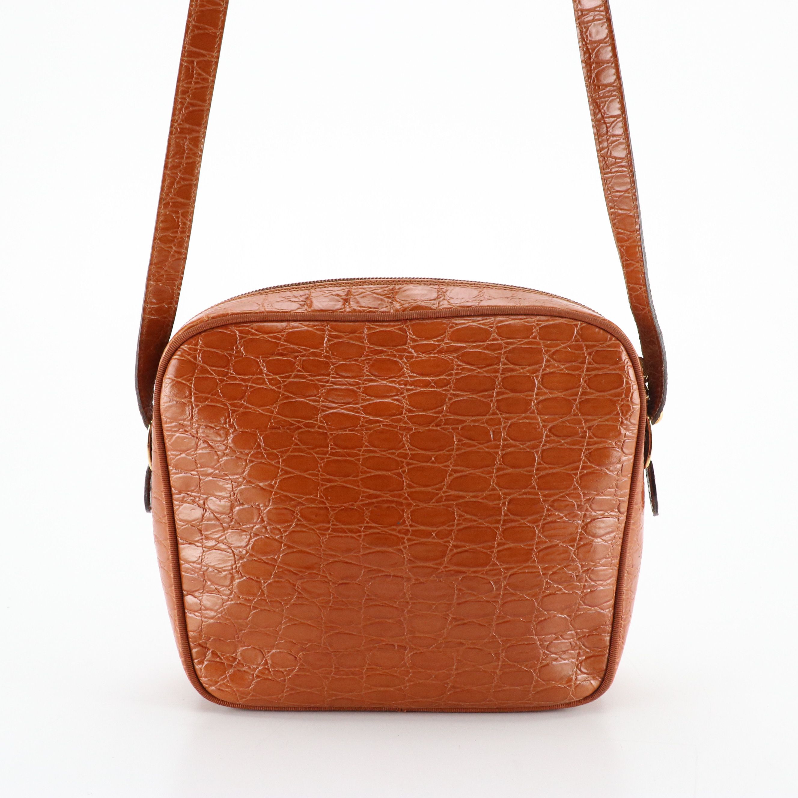 Salvatore Ferragamo Vara Camera Bag in Croc Embossed Leather
