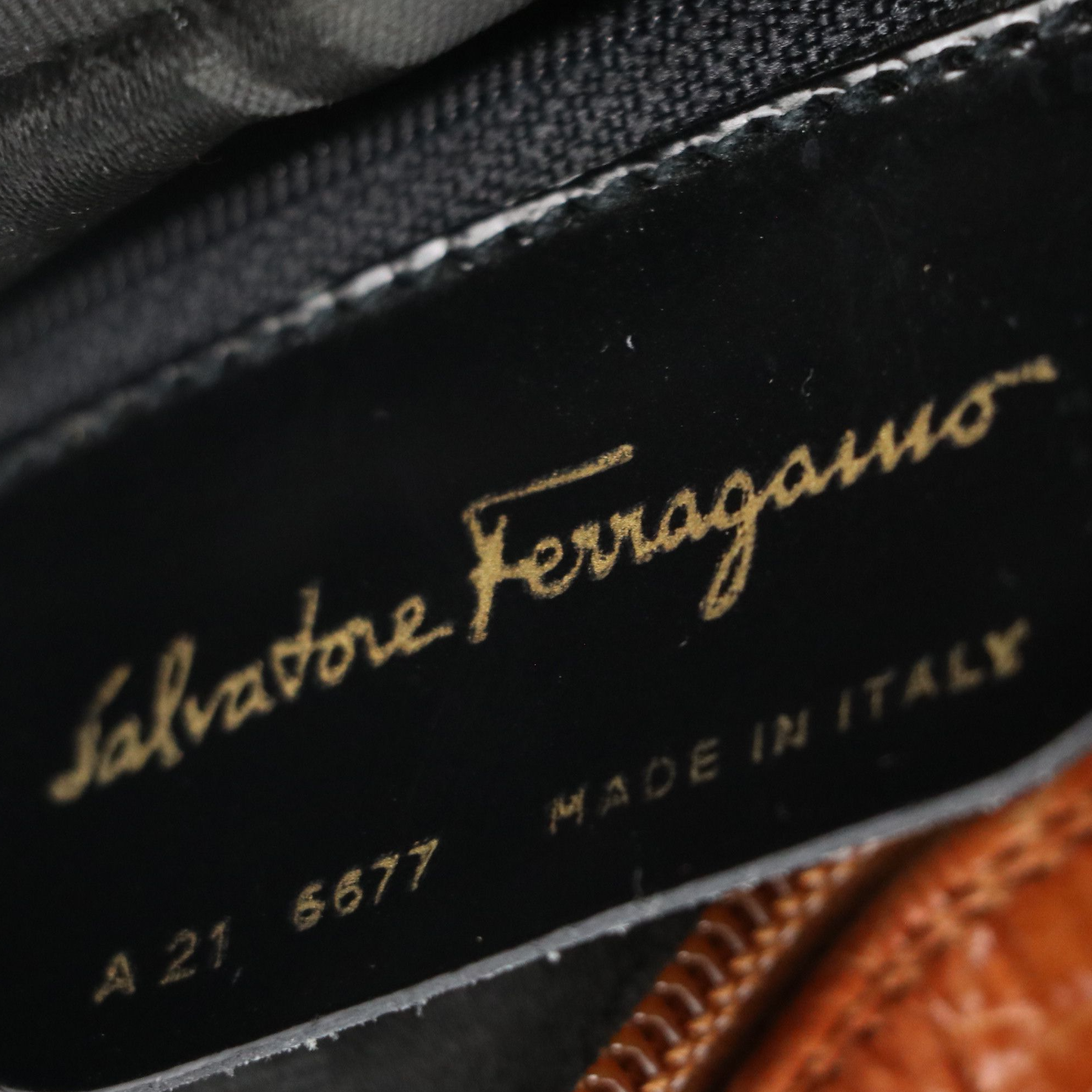 Salvatore Ferragamo Vara Camera Bag in Croc Embossed Leather