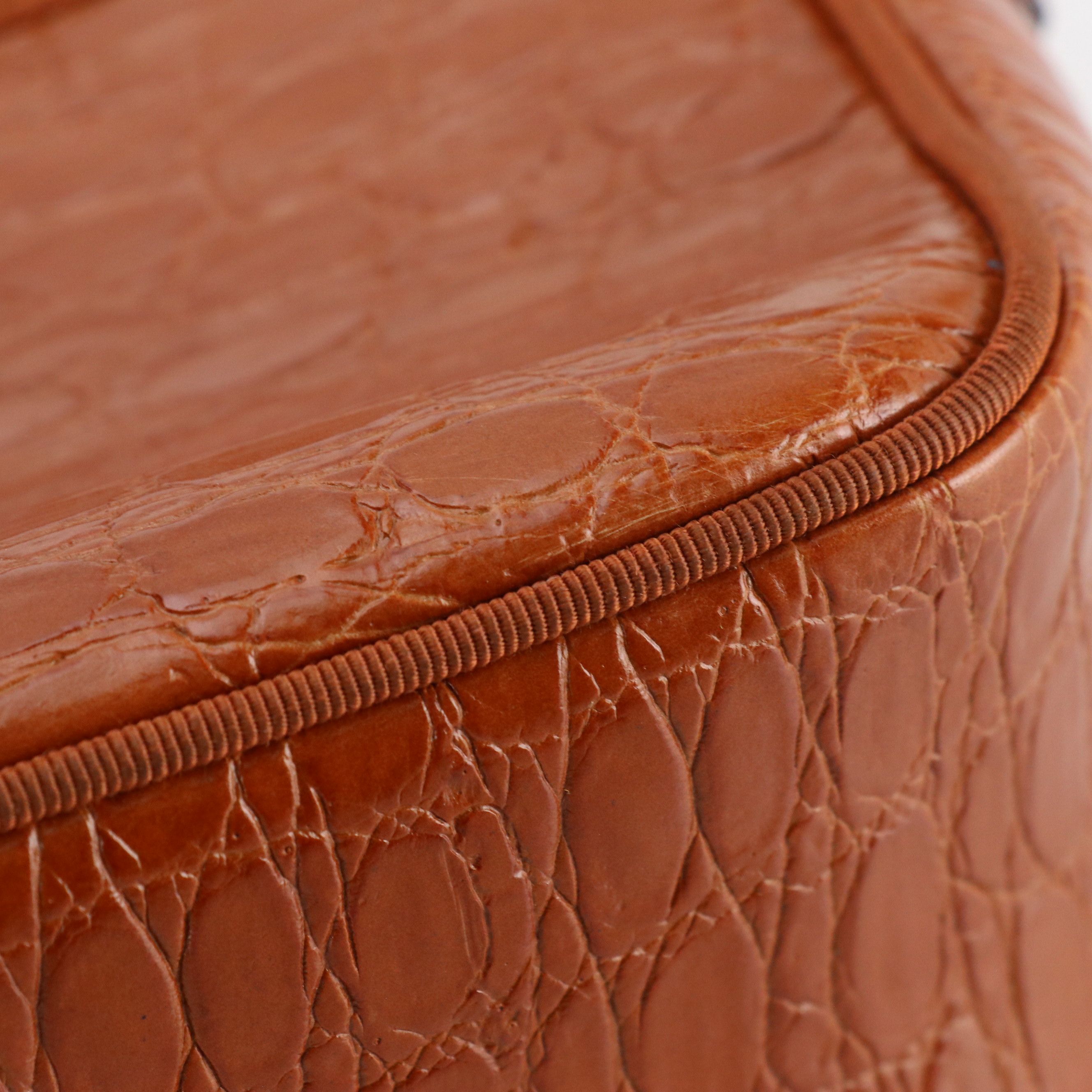 Salvatore Ferragamo Vara Camera Bag in Croc Embossed Leather