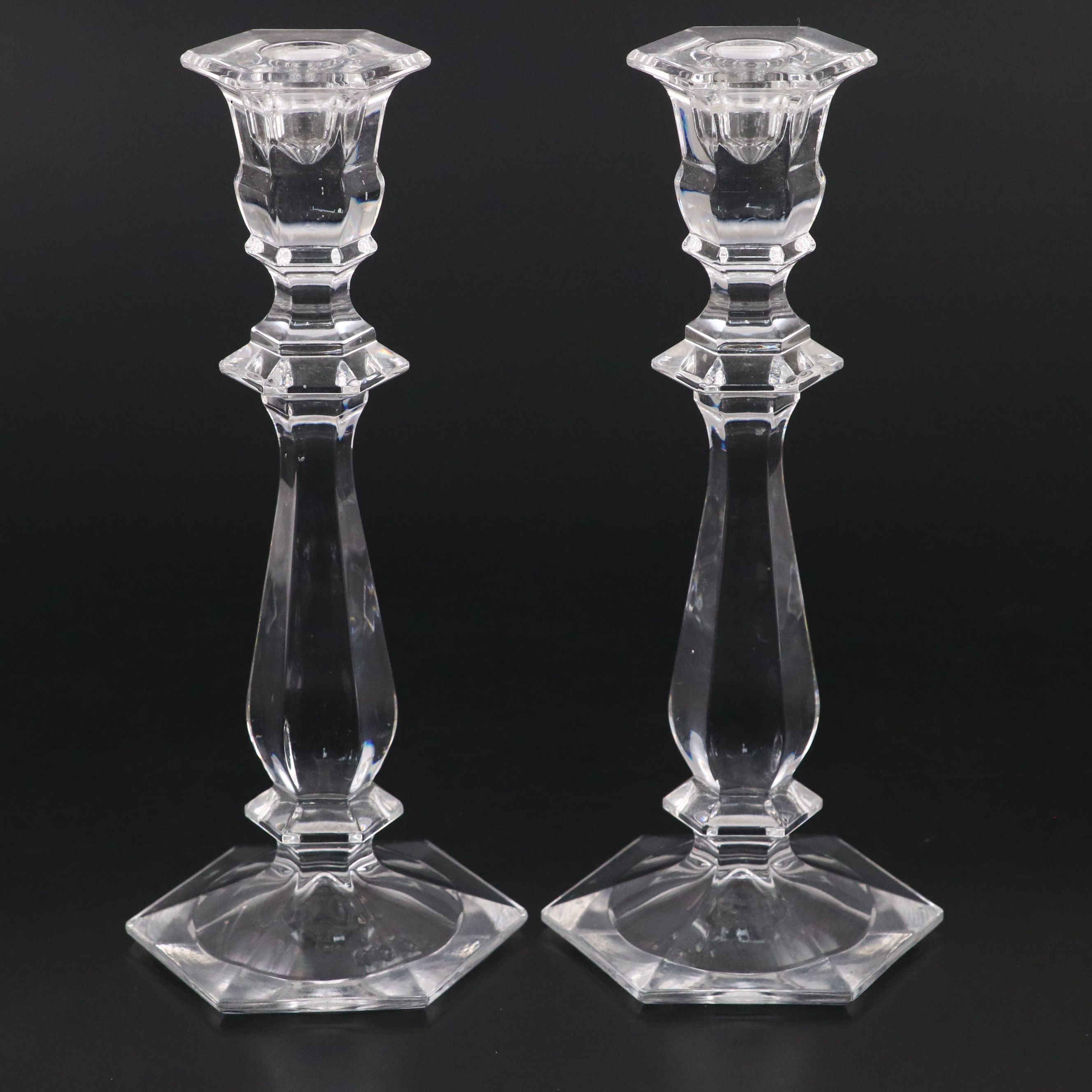 Imperial Estate Crystal Candlesticks with Three-Point Crystal Bowl
