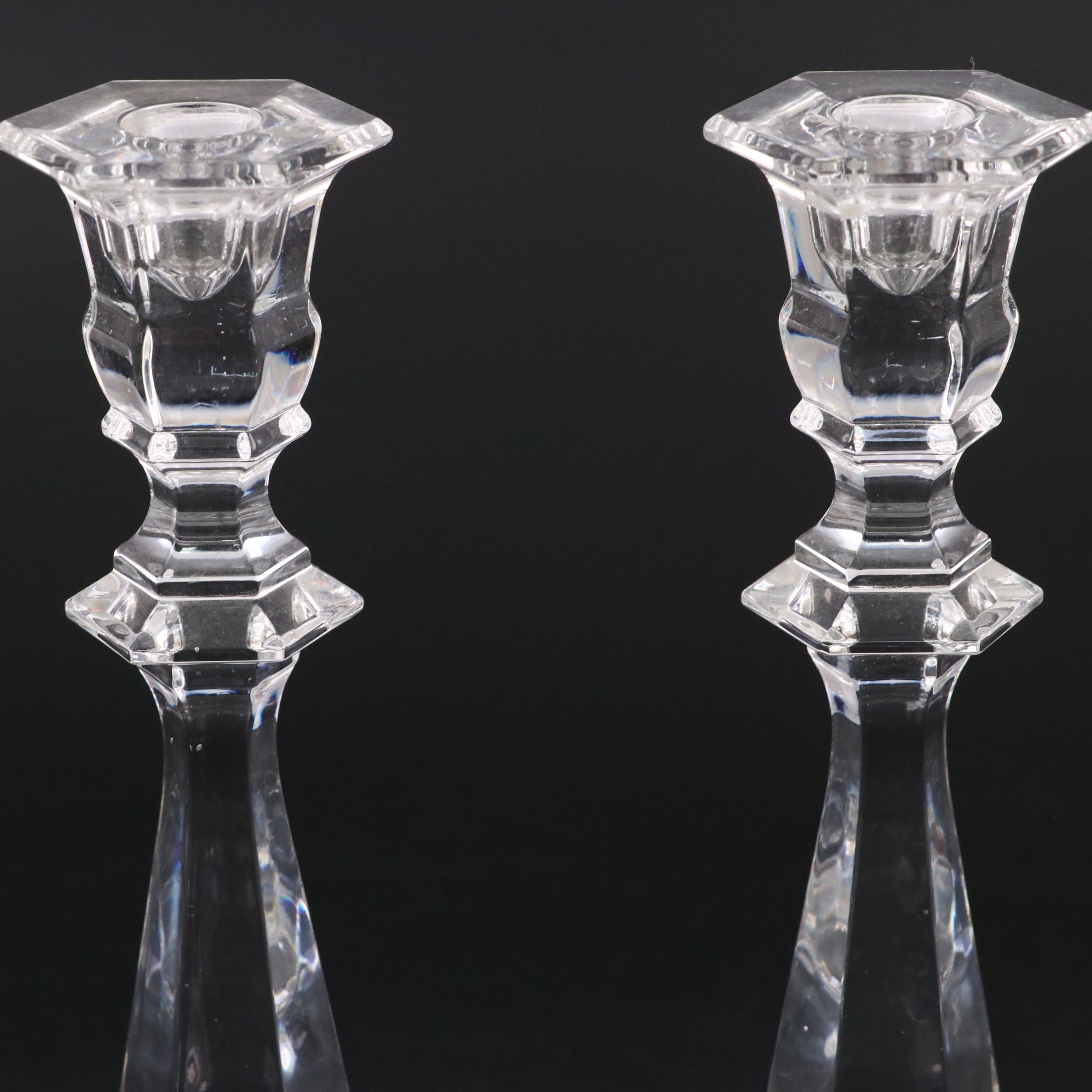 Imperial Estate Crystal Candlesticks with Three-Point Crystal Bowl