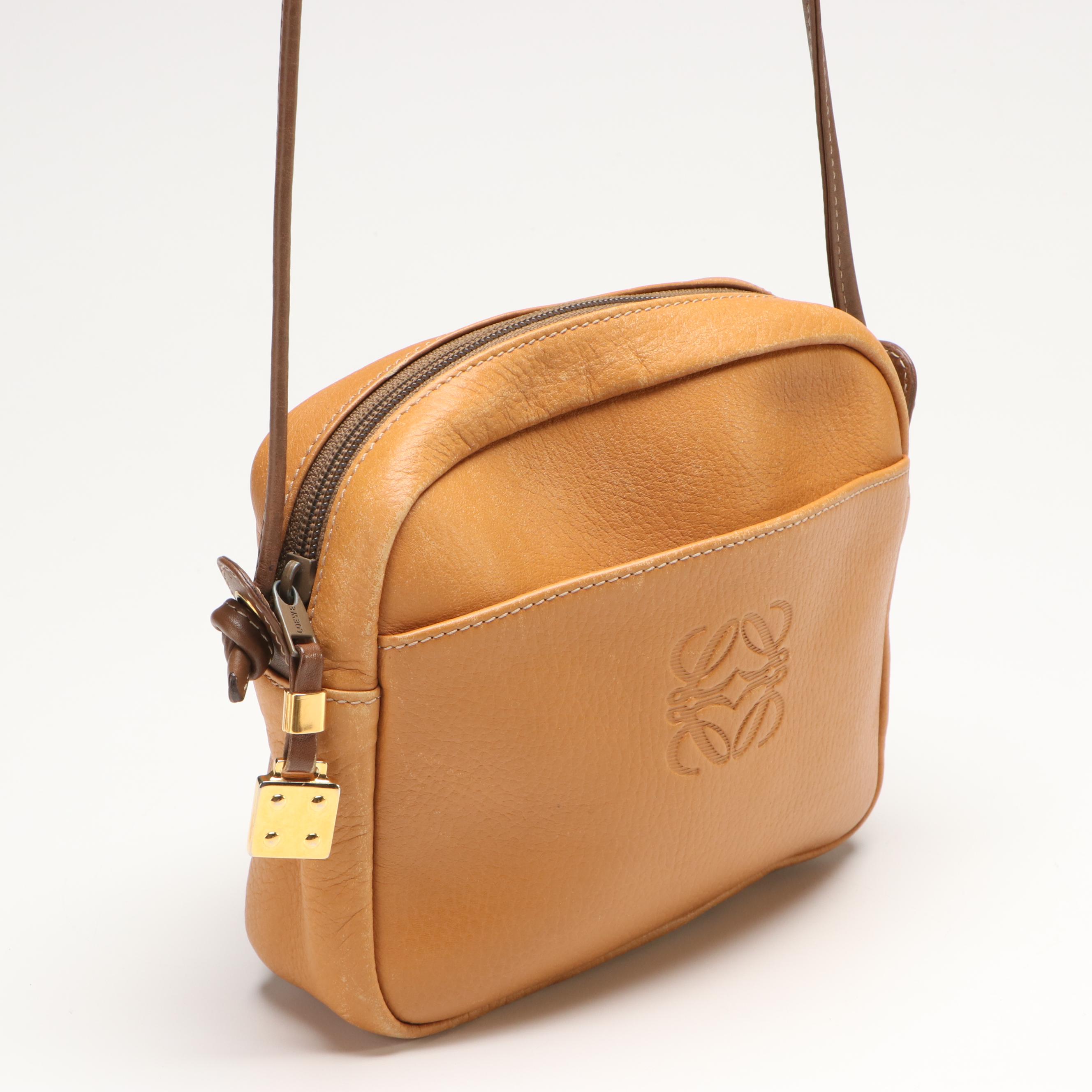 Loewe Anagram Camel Leather Crossbody Bag