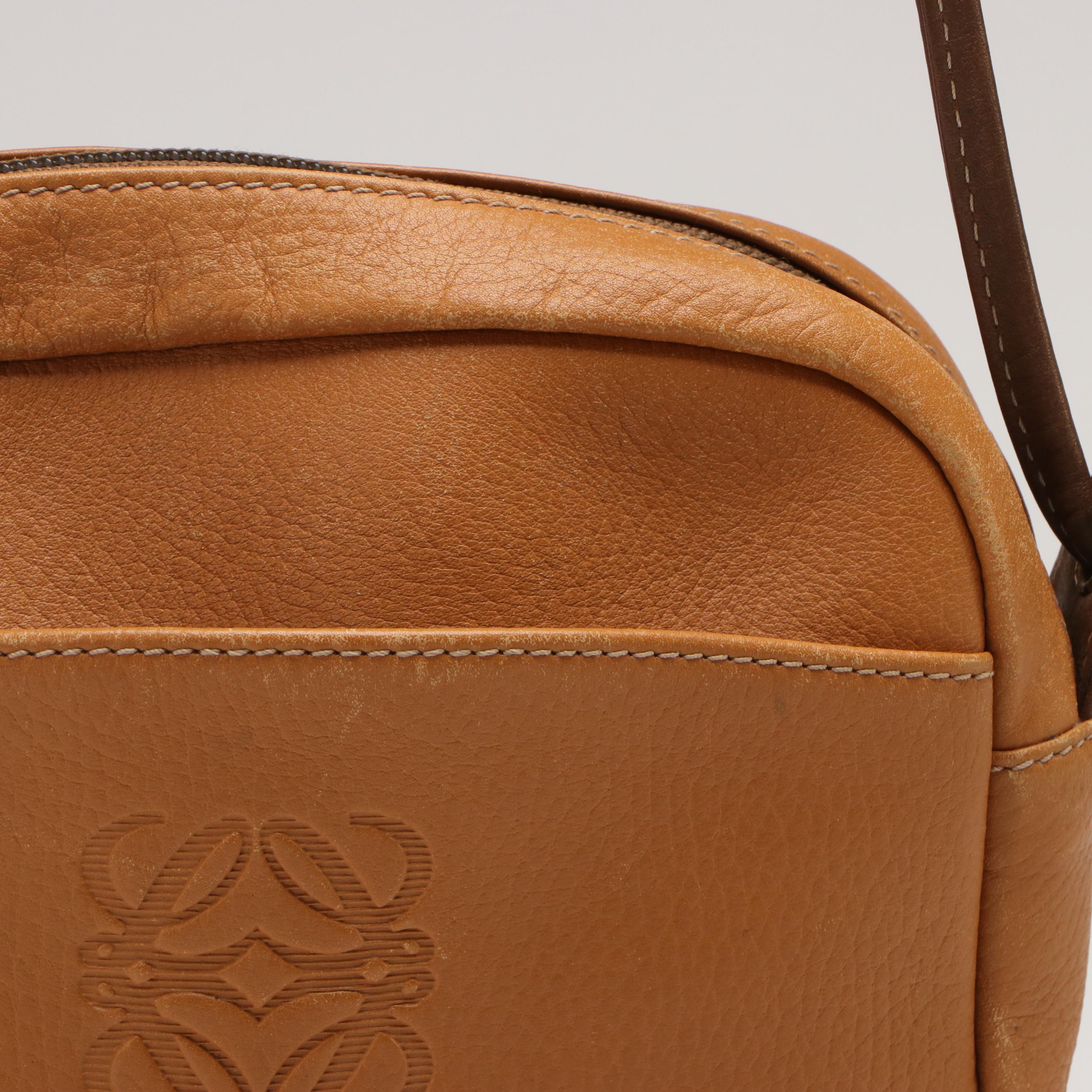 Loewe Anagram Camel Leather Crossbody Bag