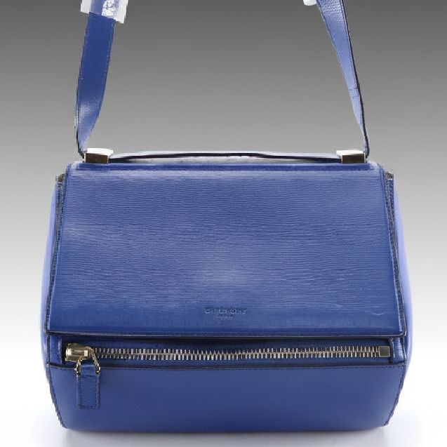 Givenchy Large Pandora Box Crossbody Bag in Royal Blue Leather